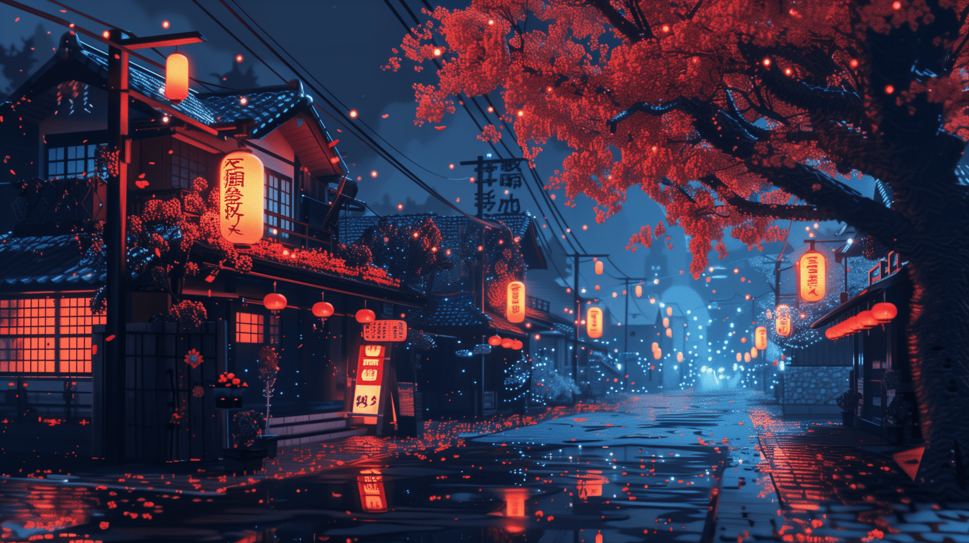 1920x1076 HD Wallpaper of Japan House: A Serene AI Art Experiencex1632