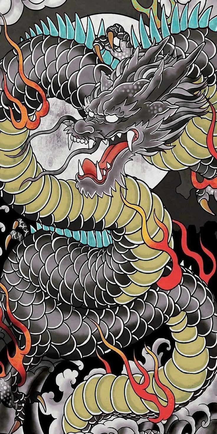 736x1472 dragon phone wallpaper colorful background