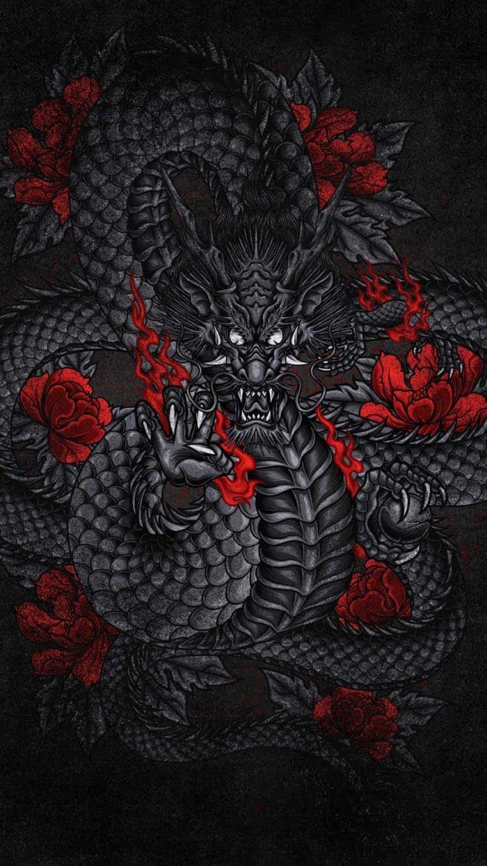 700x1244 Black Dragon iPhone Wallpaper HD