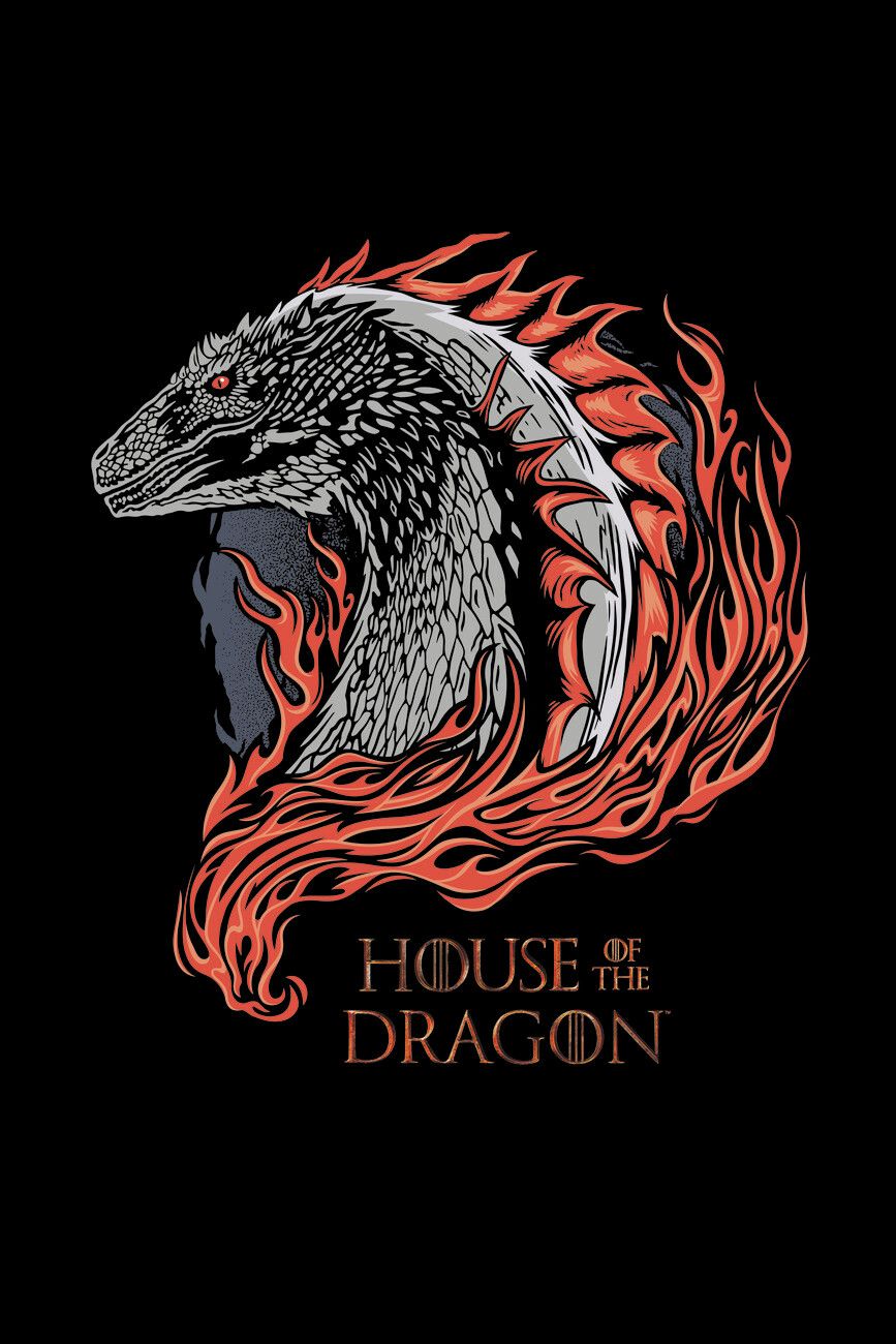 867x1300 Poster House of Dragon in Fire. Wall Art 1 FREE