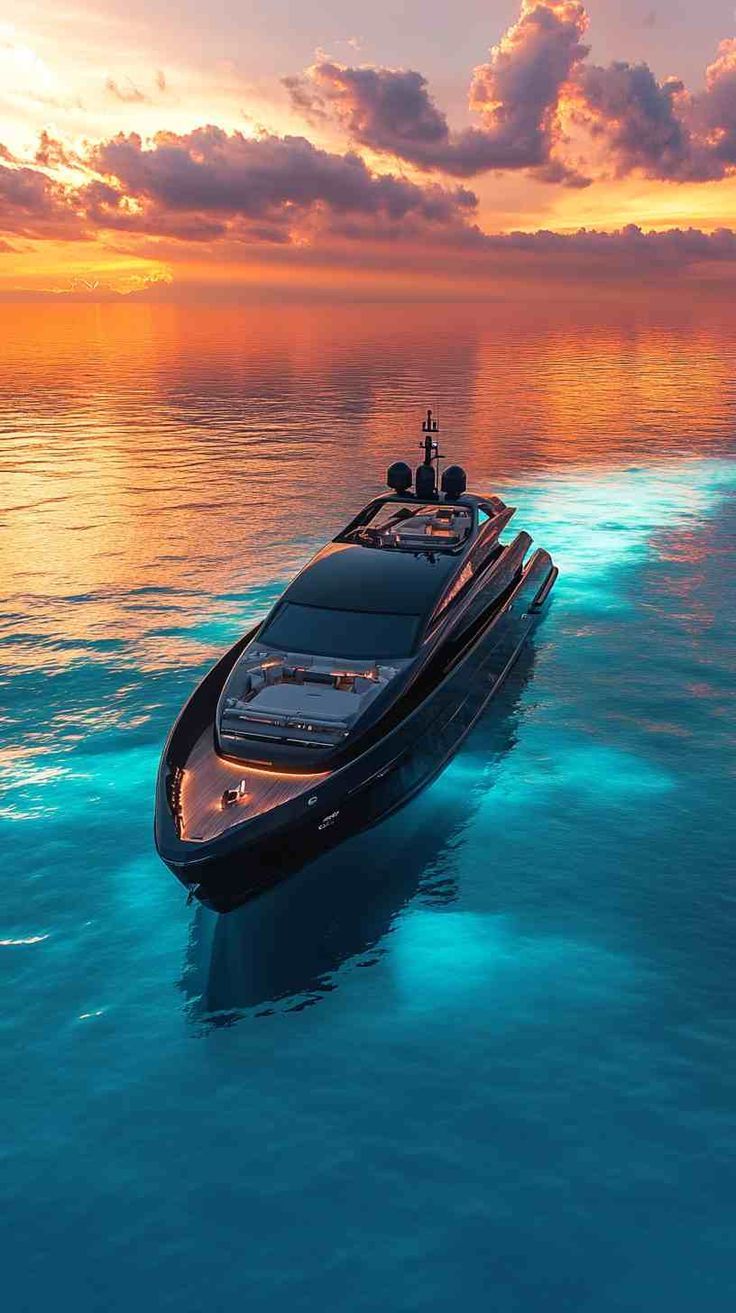 736x1313 Black Yacht Wallpaper 4K HD Image