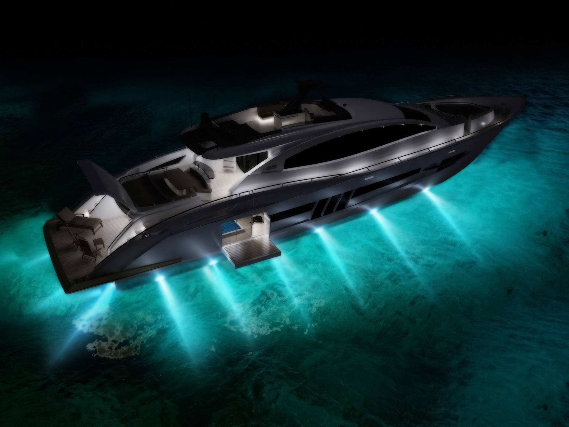 1920x1440 Download Yacht At Night Wallpaper