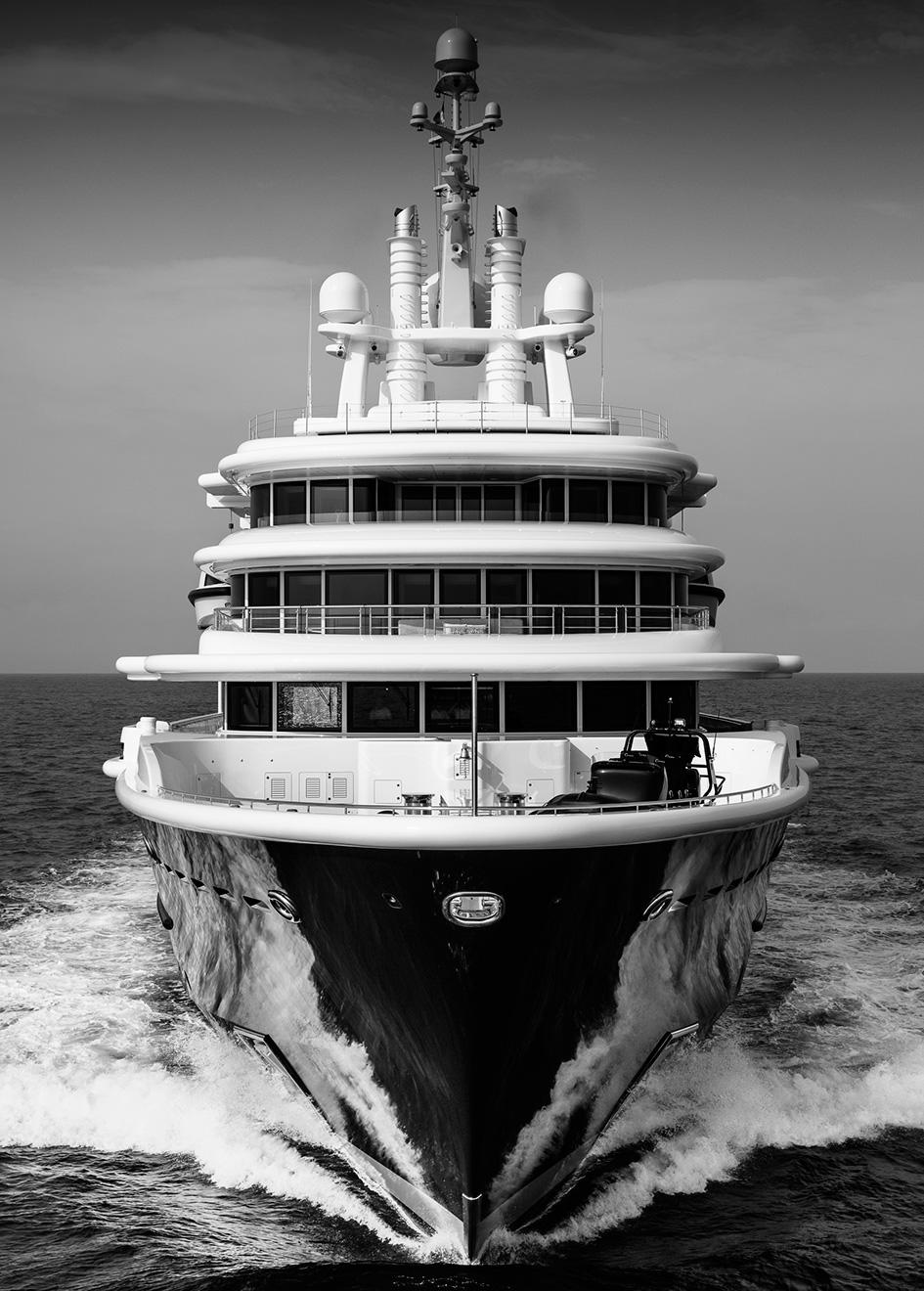 945x1320 Superyacht Luna By Lloyd Werft Bow In Black & White
