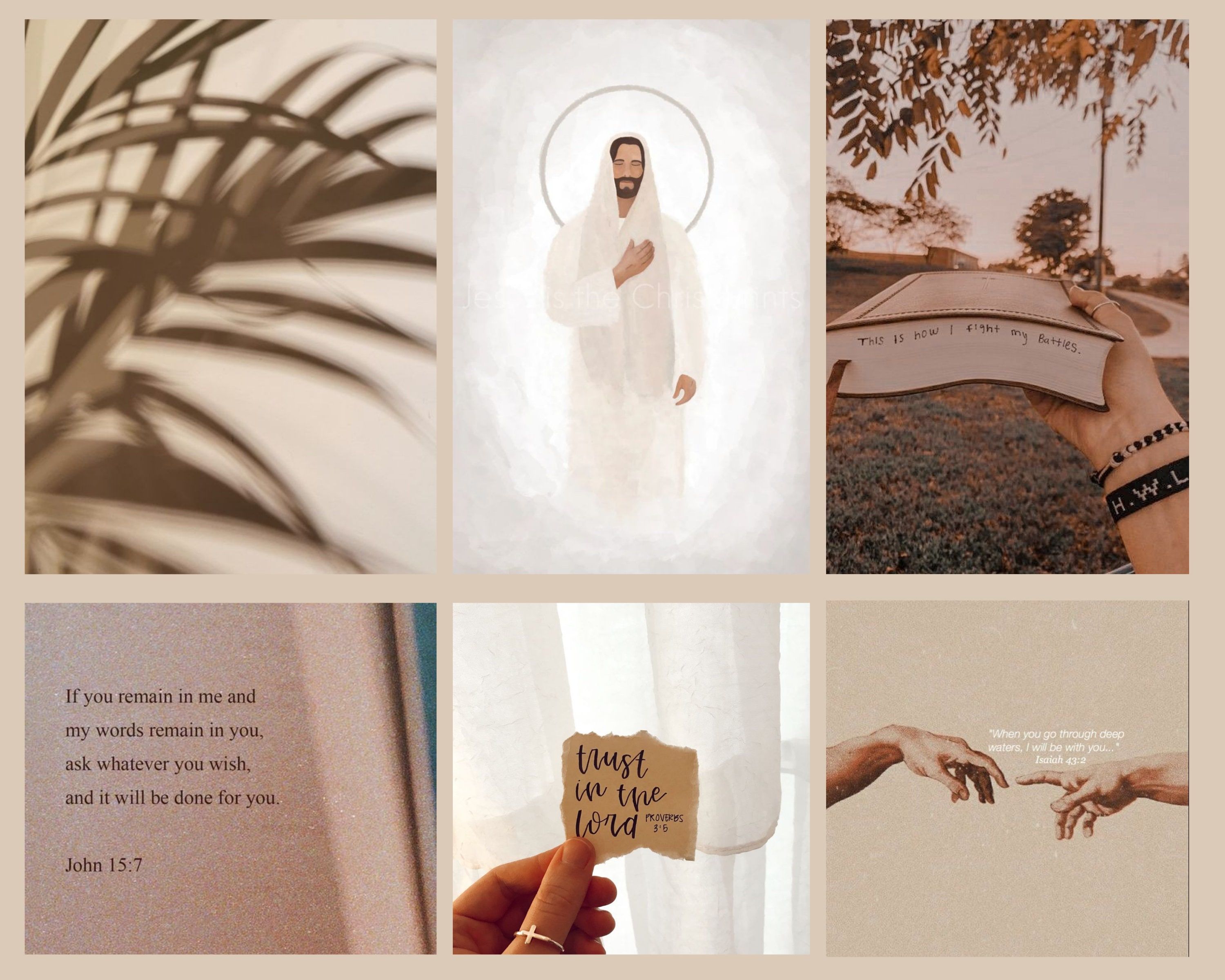 3000x2400 Christian Collage Kit, Neutral Bible Verse Prints (digital Download)