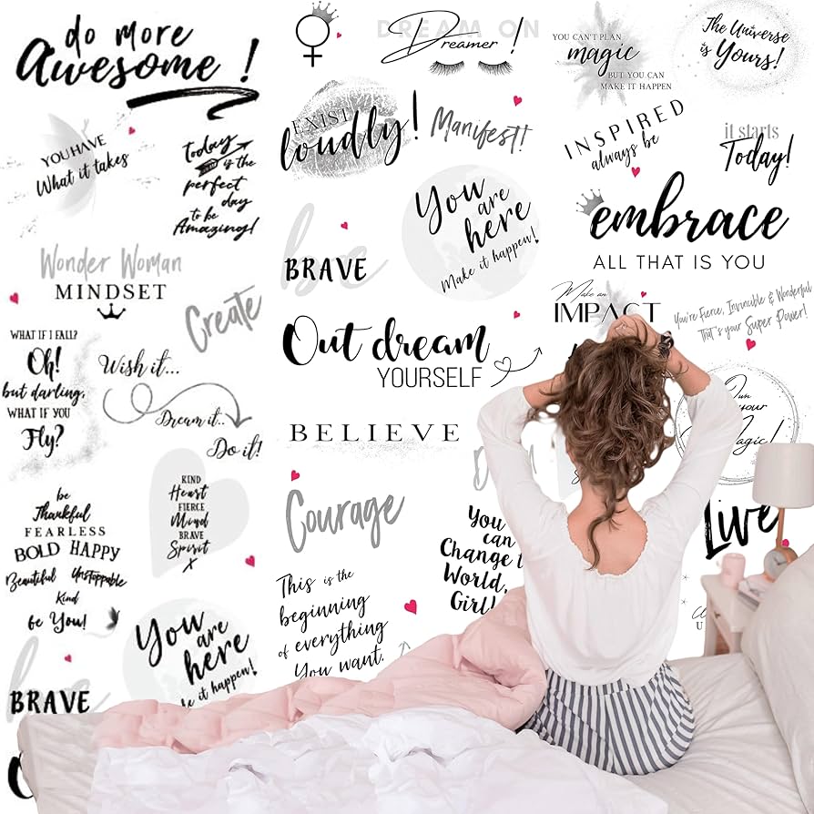 894x894 Girl Power 24 7 Be Unstoppable Motivational Peel & Stick Wallpaper