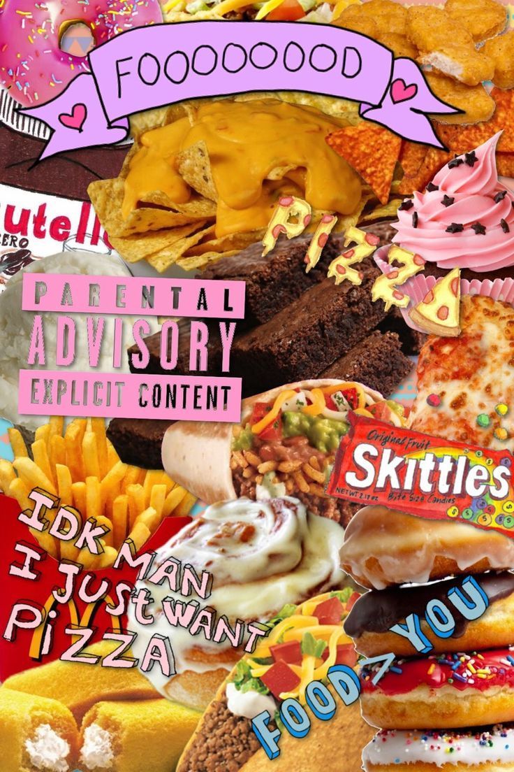 736x1104 Tumblr Food Collage and Advertising. Comida chatarra, Cosas dibujos, Walpers