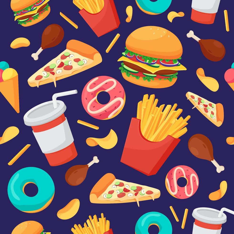 980x980 Junk Food Seamless Pattern