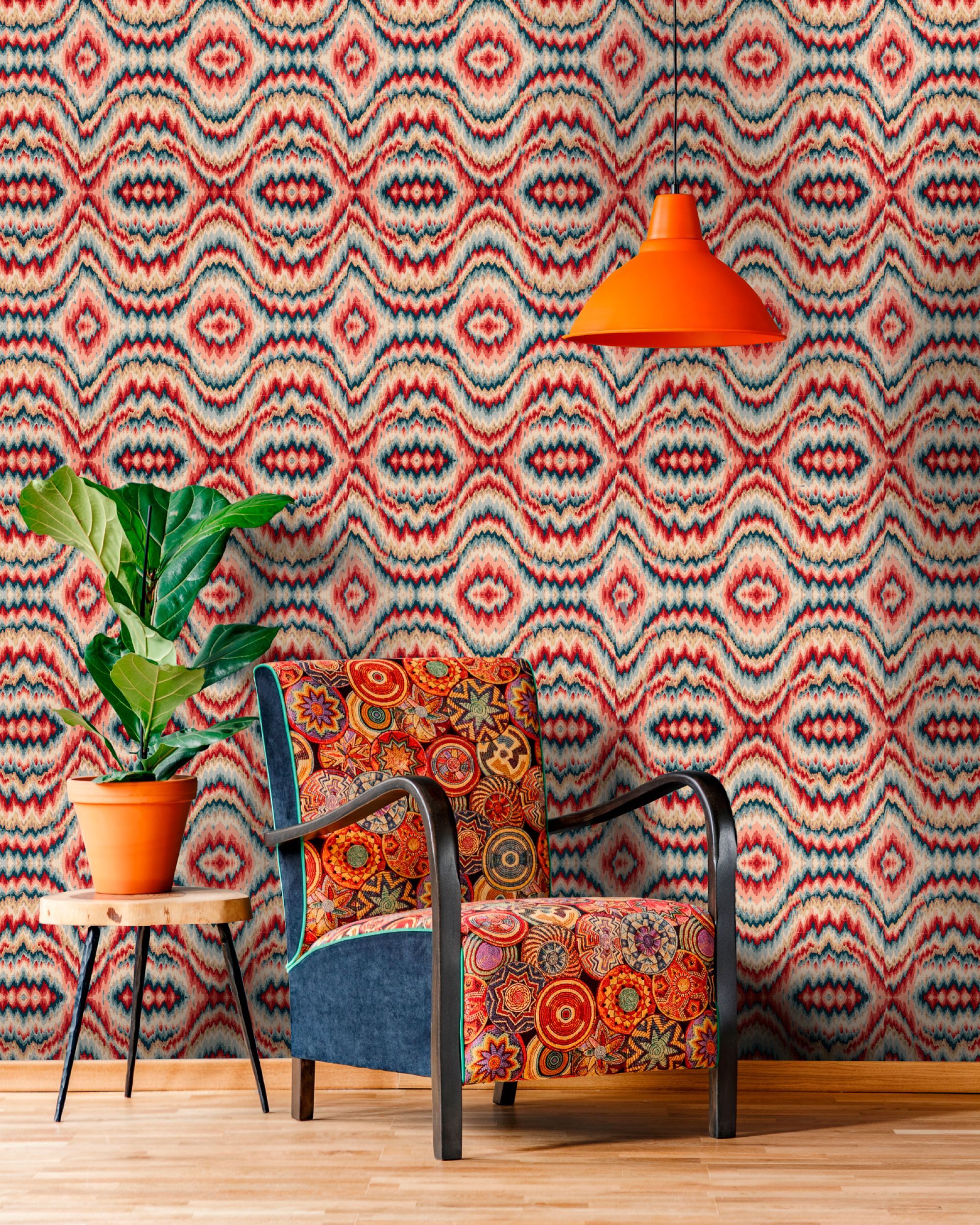 2000x2500 PSYCHEDELIC Wallpaper MINDTHEGAP Red Vintage Ikat