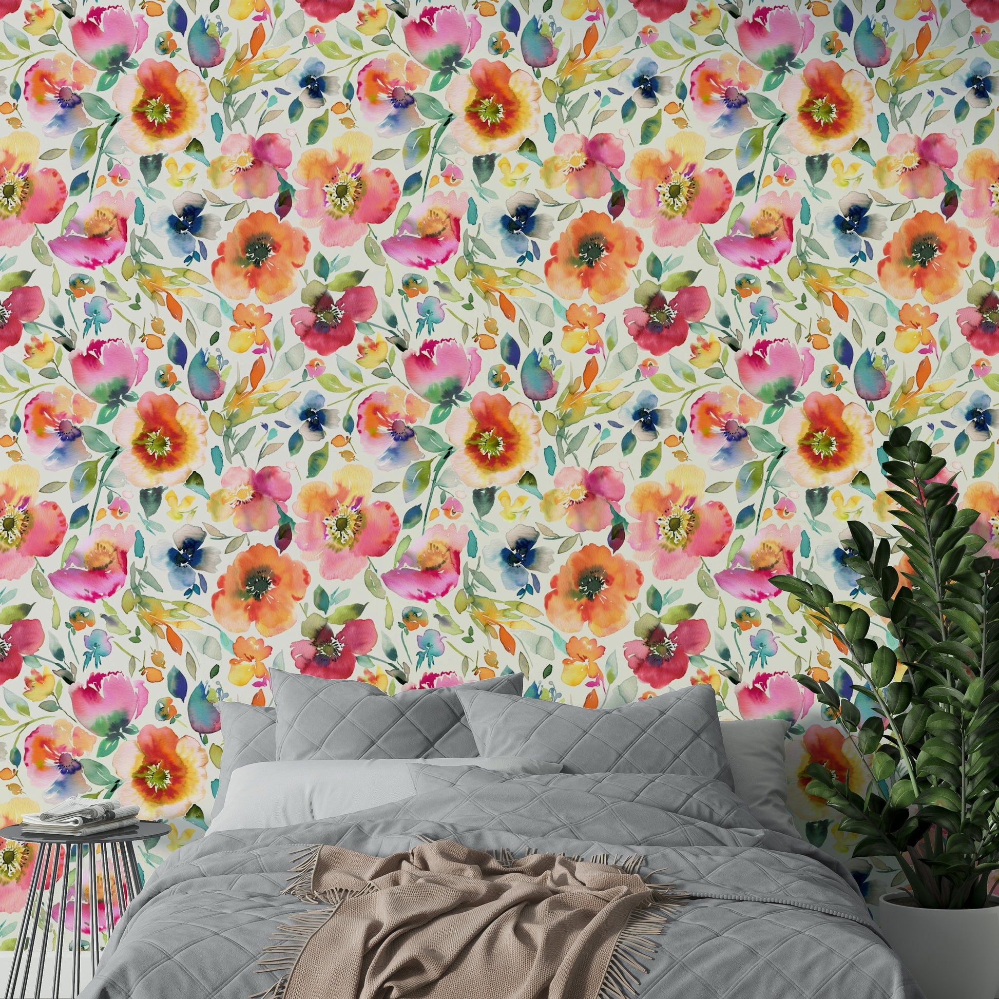 1946x1946 Psychedelic Spring Poppies Vintage Orange Wallpaper⁠