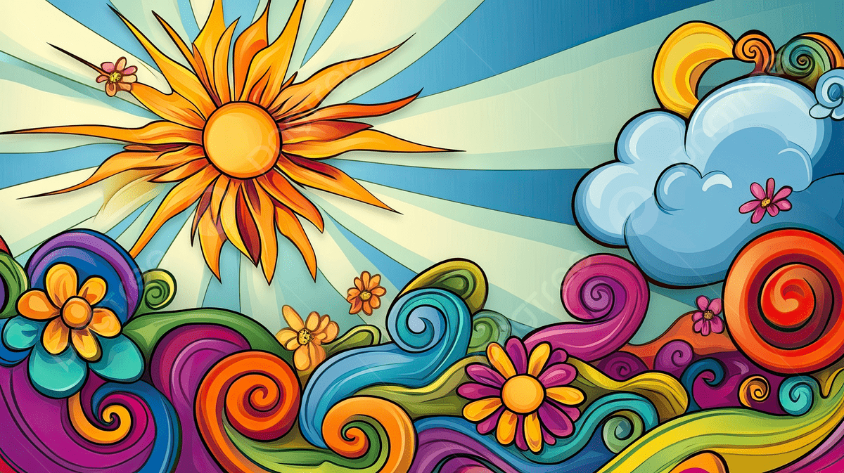 1200x673 Abstract Psychedelic Sun And Cloud Landscape Art, Vintage, Psychedelic Background, Psychedelic Wallpaper Background Image And Wallpaper for Free Download