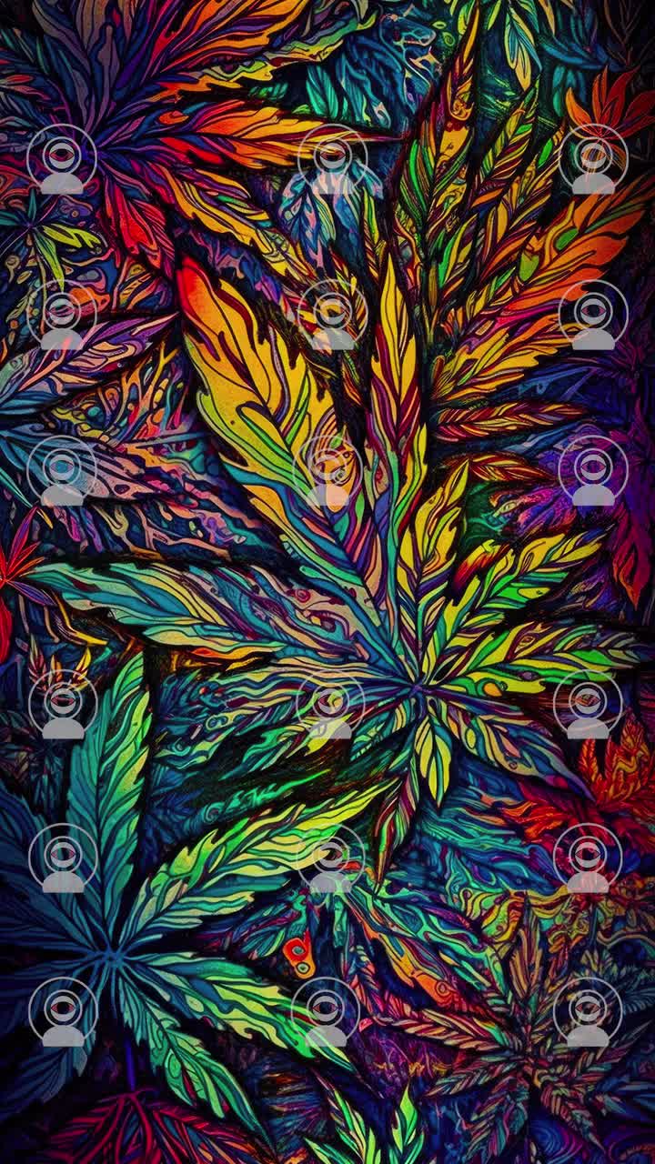 720x1280 Trippy Cannabis Wallpaper 6 Pack Digital Download Background 420 iPhone Background Psychedelic Android Background Marijuana Wallpaper