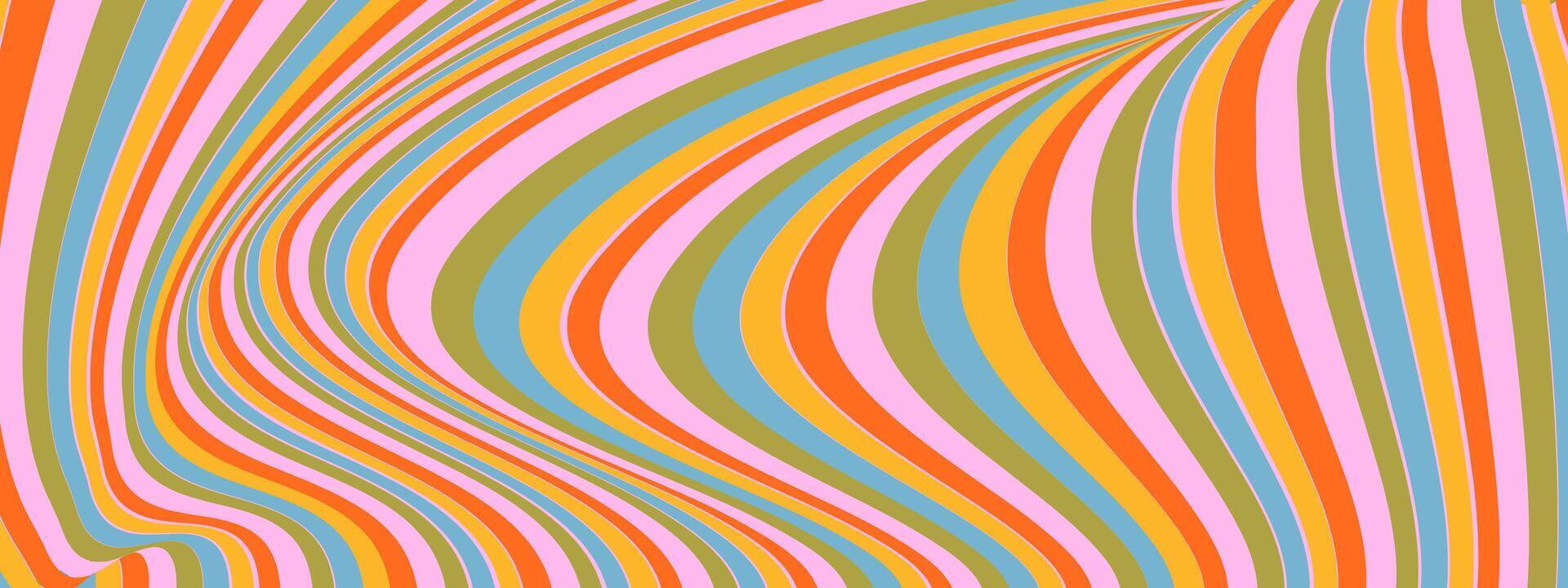 1920x720 Psychedelic liquid wave pattern background. Abstract optical illusion. Vintage trippy hippie wallpaper in 60s or 70s style. Groovy wavy texture for banner