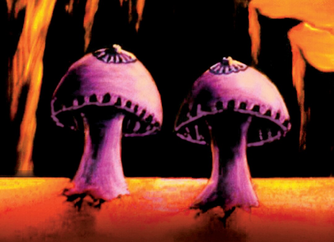 1080x782 Vintage UV 1990's Poster for Cool Psychedelic Retro Hippie Style of Trippy Mushroom Wall Room Decor Art