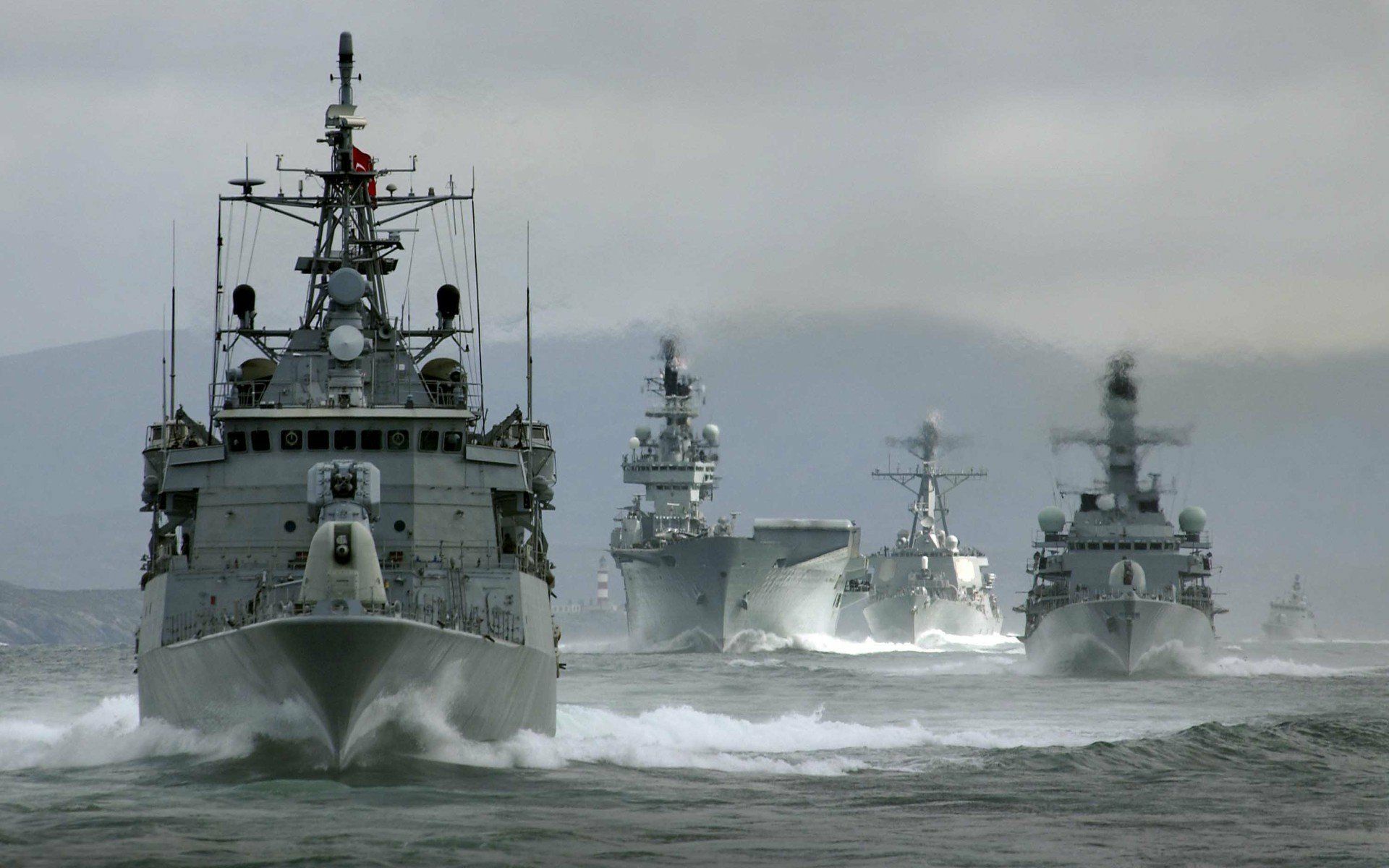 1920x1200 Fleet of Military Ships: HD Naval Power in Actionx1200