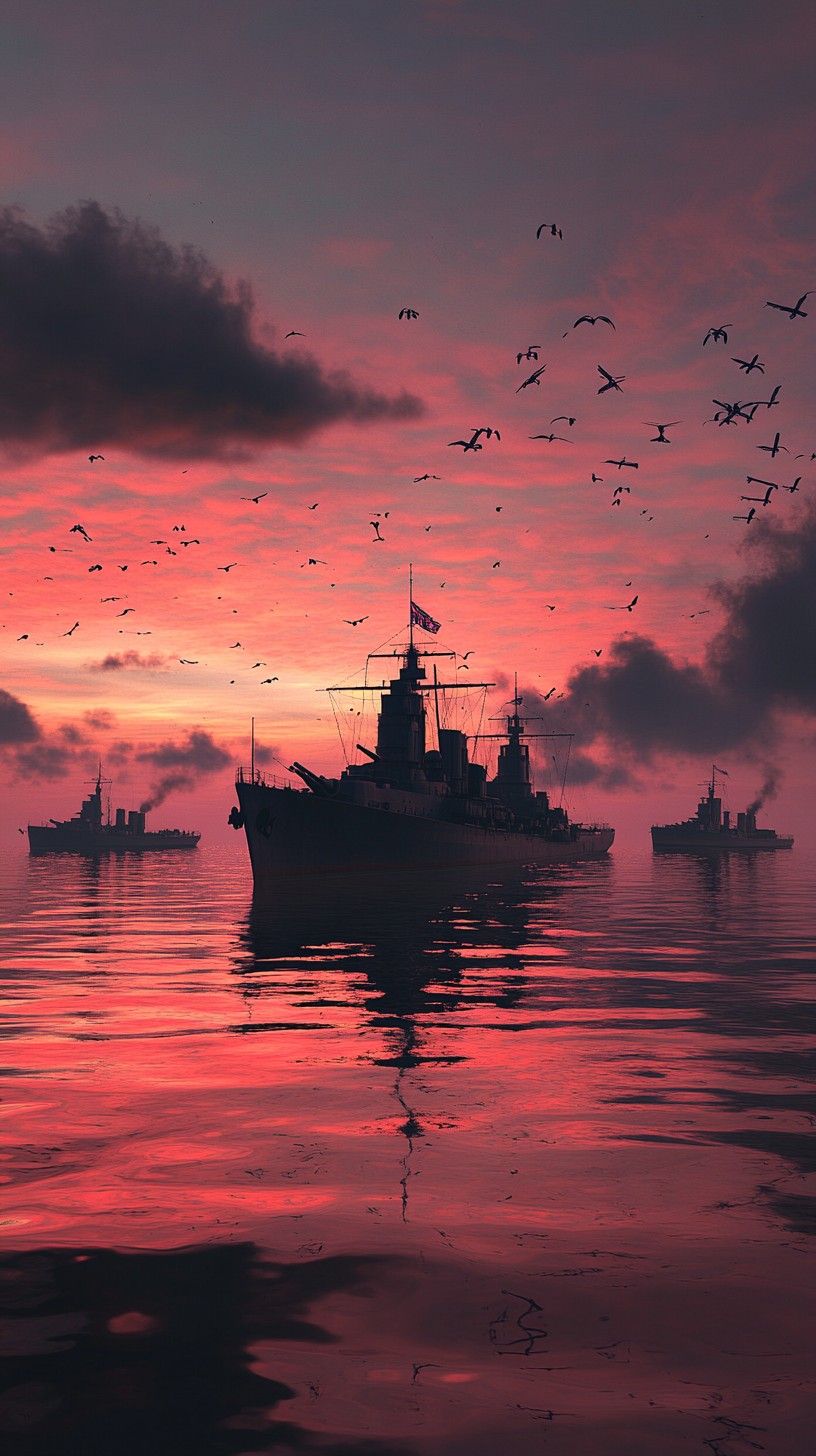 816x1456 Free Sunset naval fleet Image, Fleet, Navy