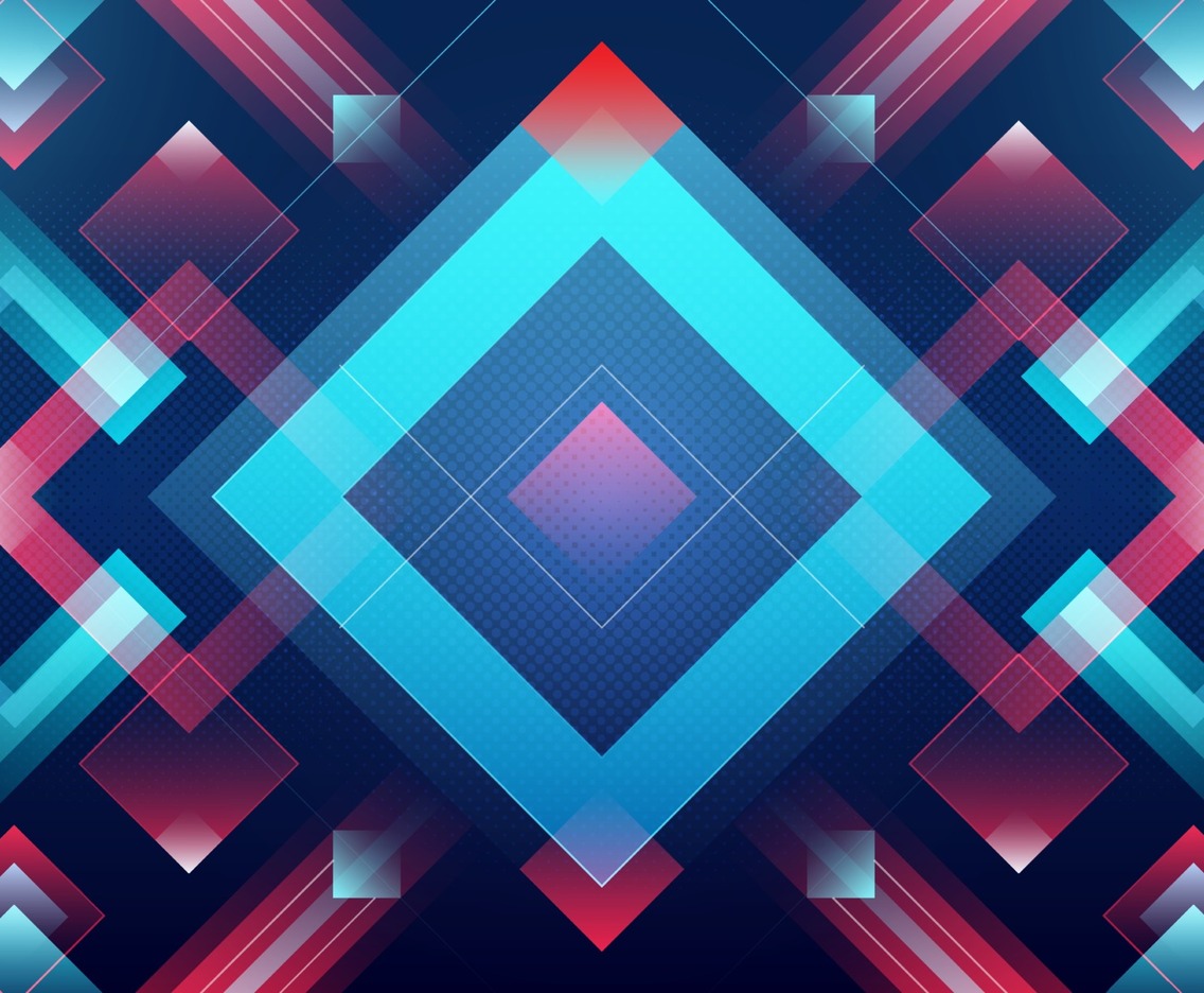 1136x936 Glowing Blue And Red Squares Abstract Background Vector Art & Graphics