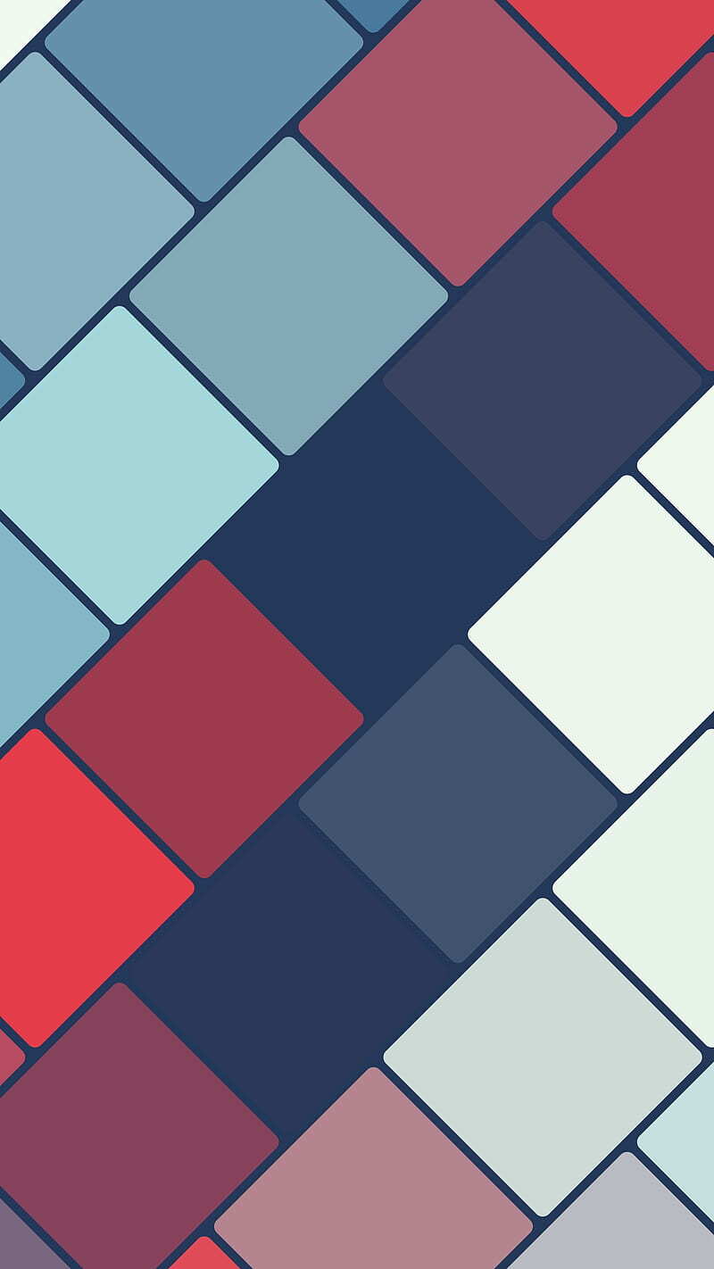 800x1422 HD Wallpaper Tile 2 Abstraction Blue Generator Pastel Colors Pattern Red Rounded Squares Rounded Squares Colorful Red