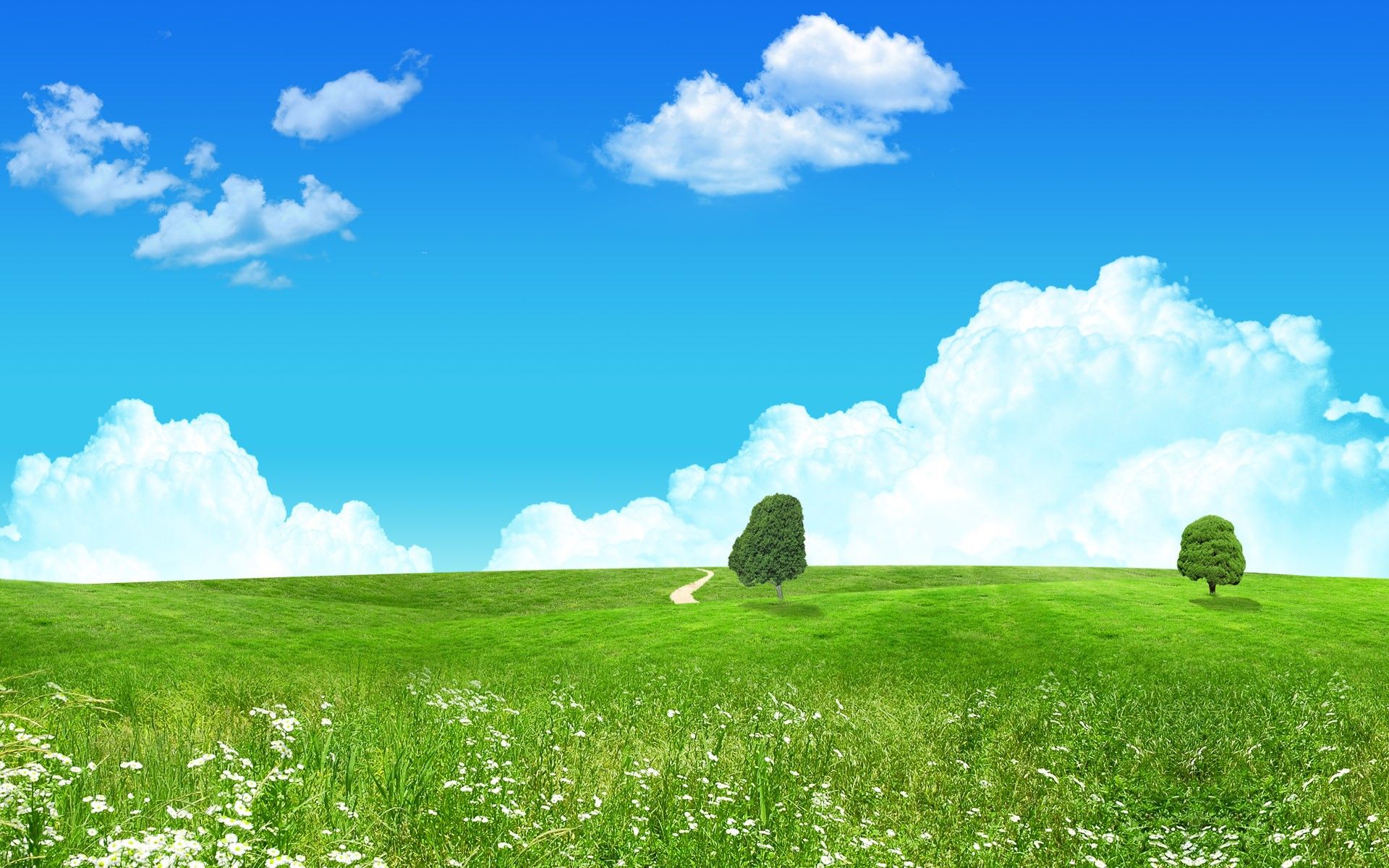 1920x1200 Lovely Green Landscape Wallpaper
