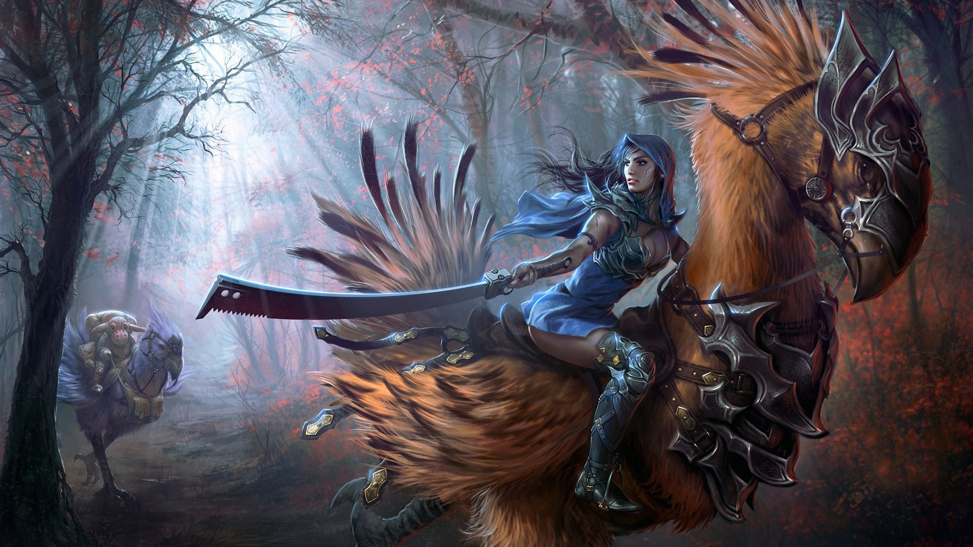 1920x1080 Final Fantasy XI: Chocobo Warrior HD Wallpaper