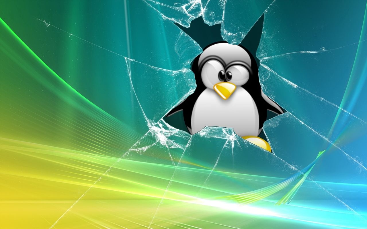 1280x800 Windows 7 wallpaper with tux!