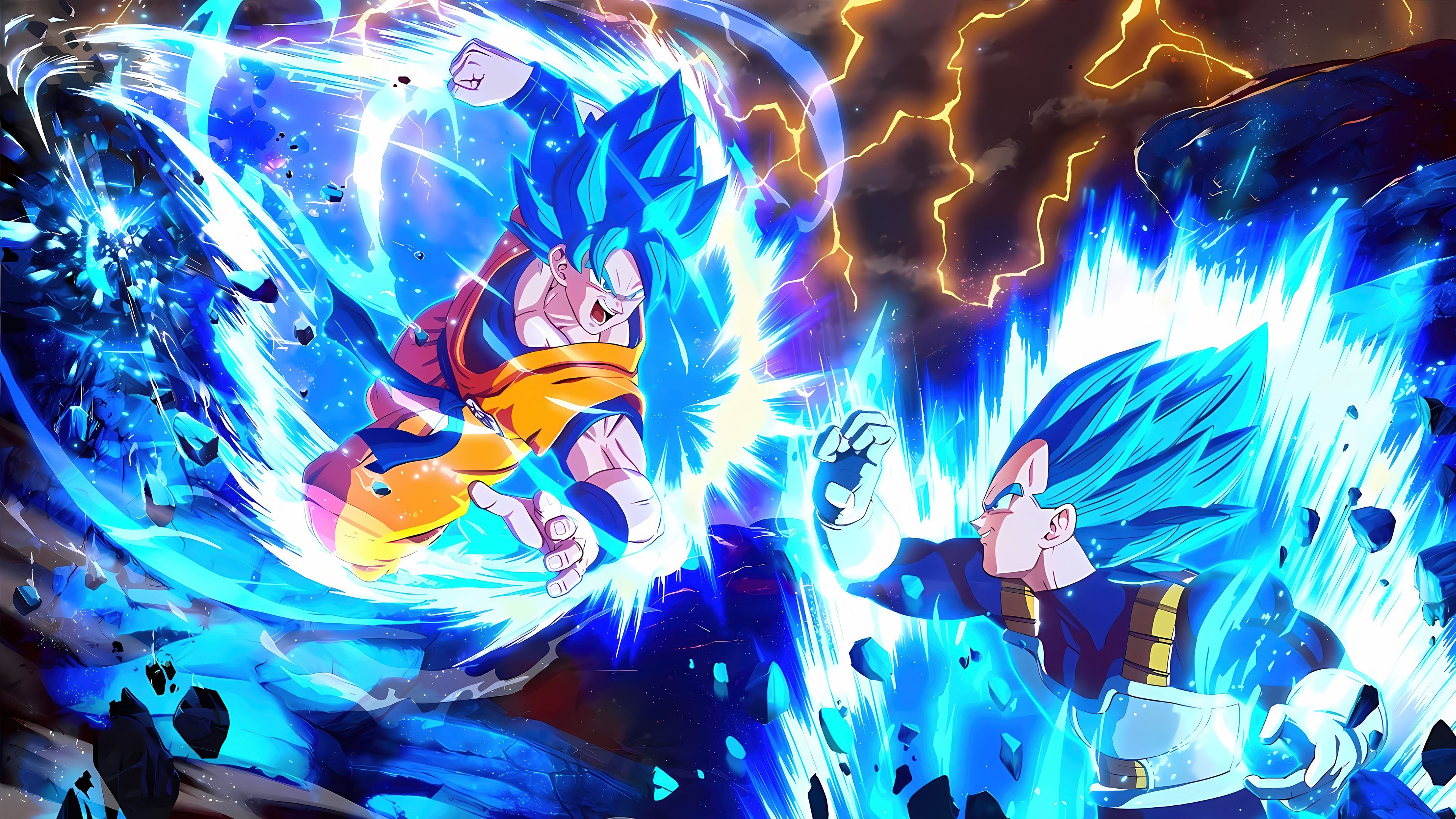 3840x2160 Goku vs. Vegeta Super Saiyan Blue DRAGON BALL: Sparking! ZERO Wallpaper 4K HD PC b