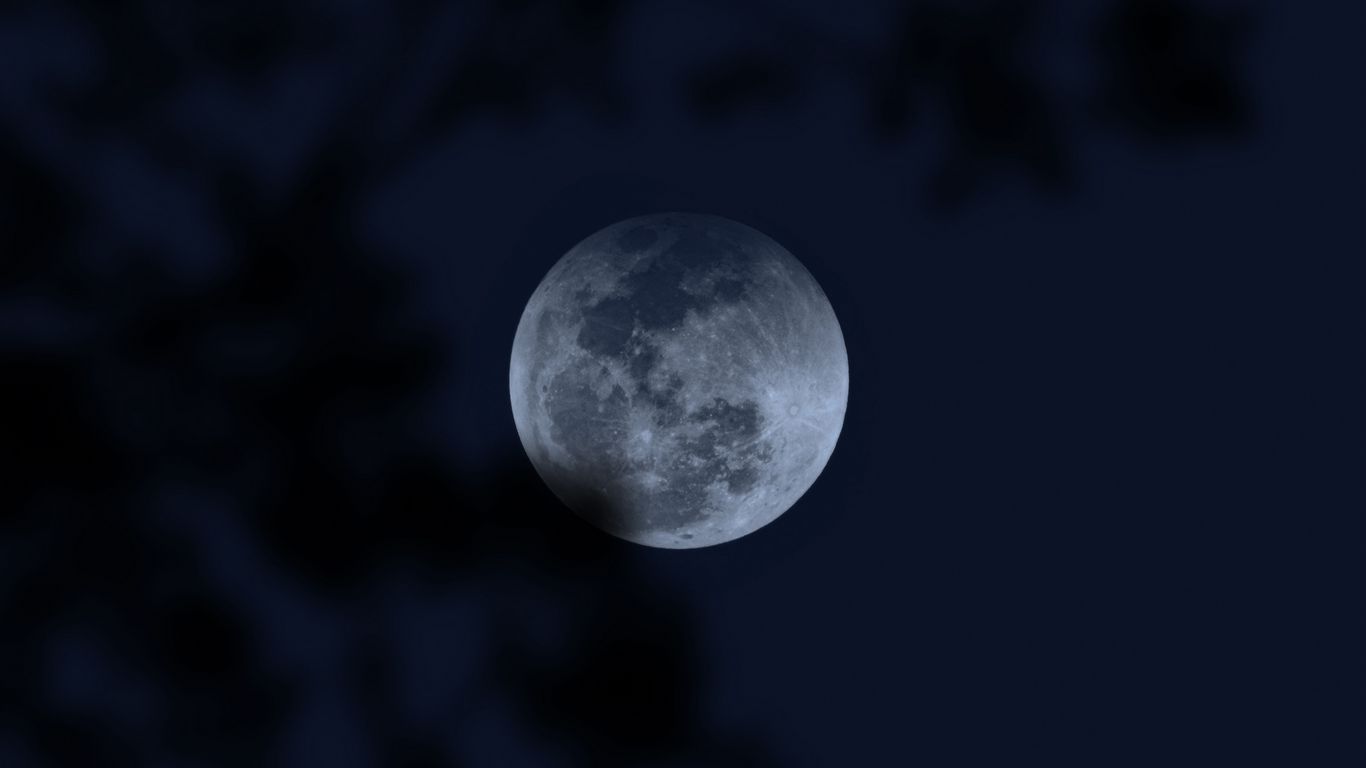 1366x768 Download wallpaper 1366x768 moon, full moon, night, darkness tablet, laptop HD background