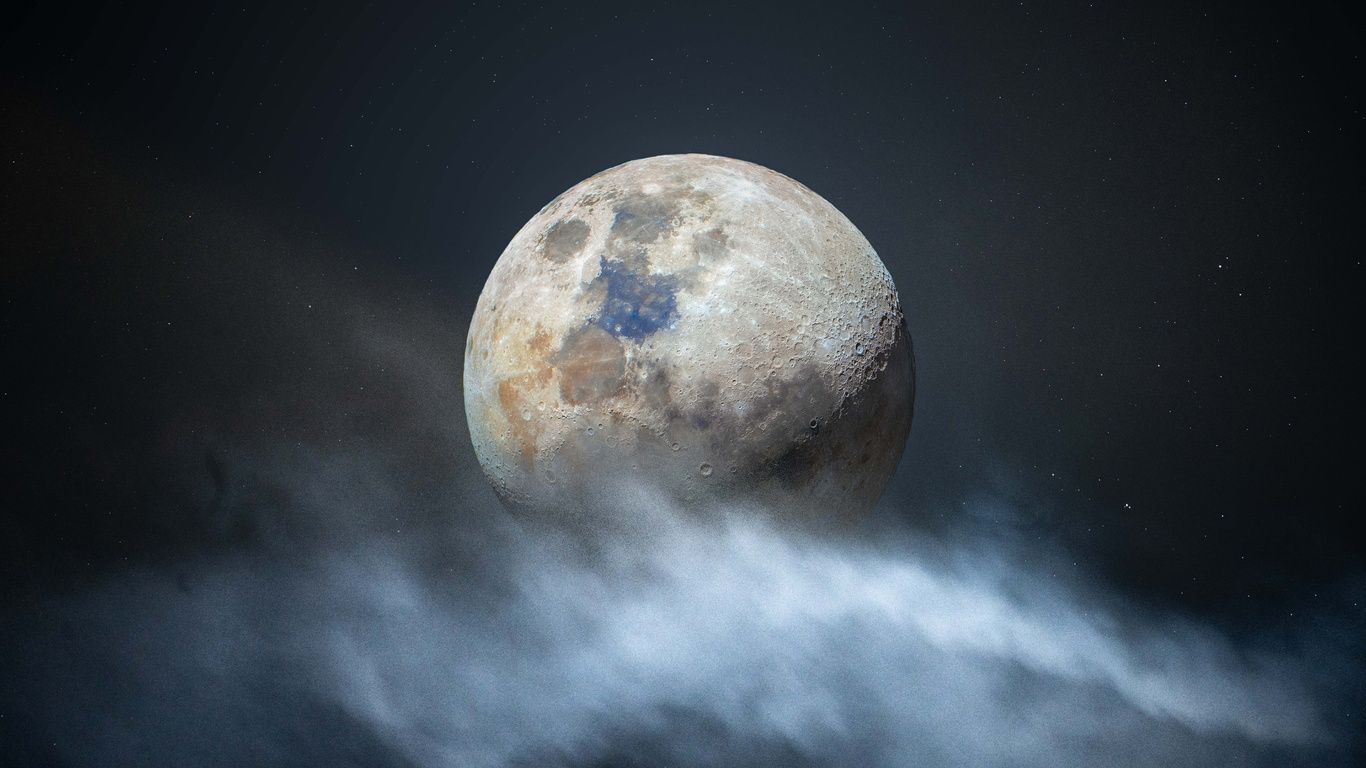 1366x768 Moon In Clouds 4k Laptop HD , HD 4k Wallpaper, Image, Background, Photos and Picture