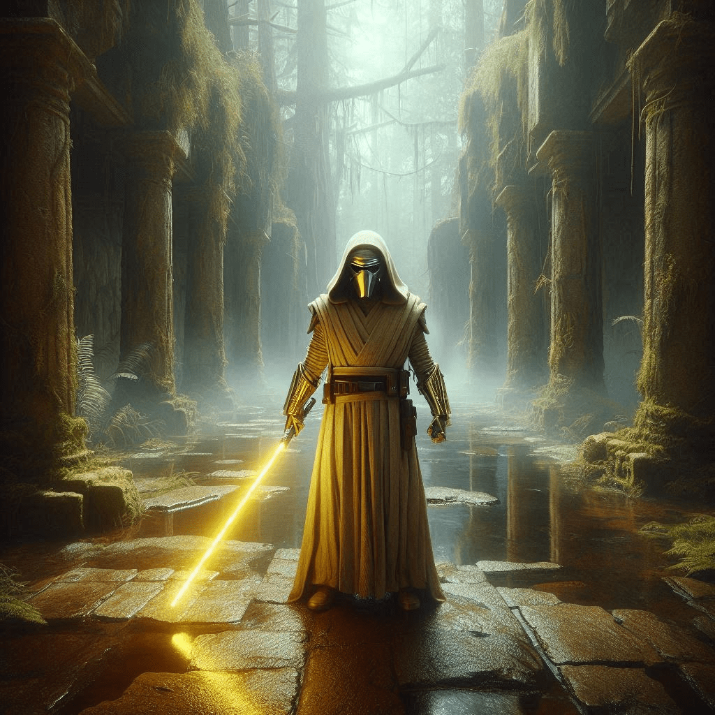 1024x1024 Unveiling the Mystery: The Jedi Temple Guard's Yellow Lightsaber Explained
