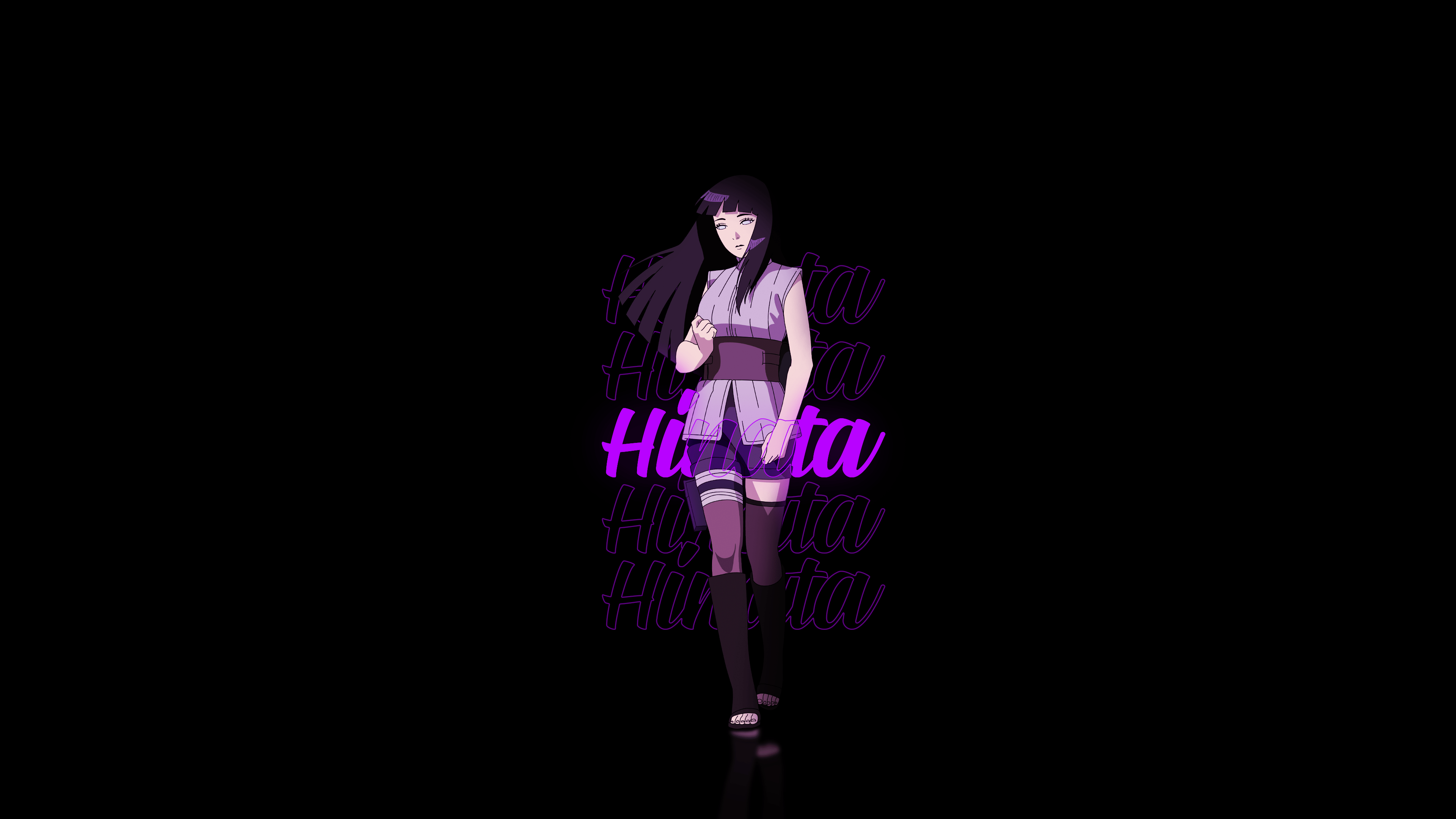 3840x2160 standing, Naruto Shippuden, anime, anime girls, black background, simple background, Hyuga Hinata, Naruto (anime)x2160 Wallpaper