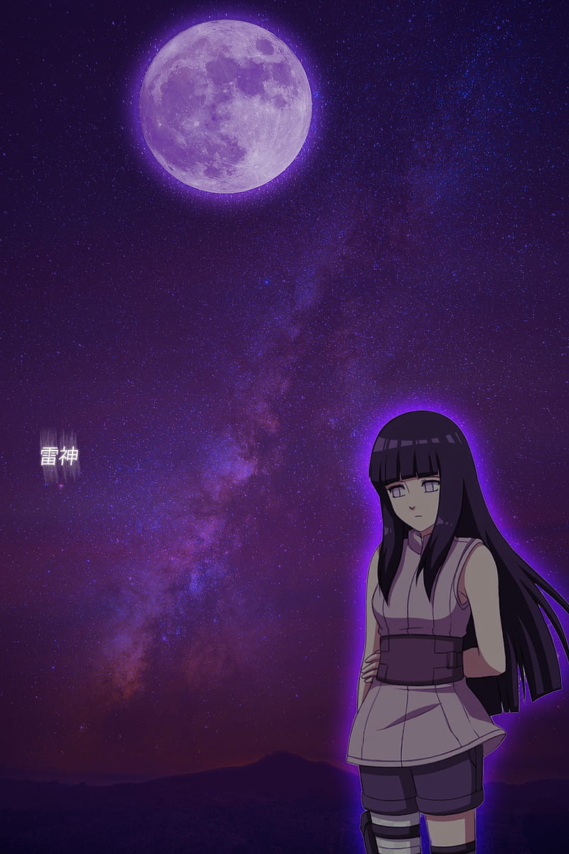 800x1200 Hinata, fantasy, hinata hyuga, hyuga, hyuga clan, moon, naruto, naruto shippuden, HD phone wallpaper