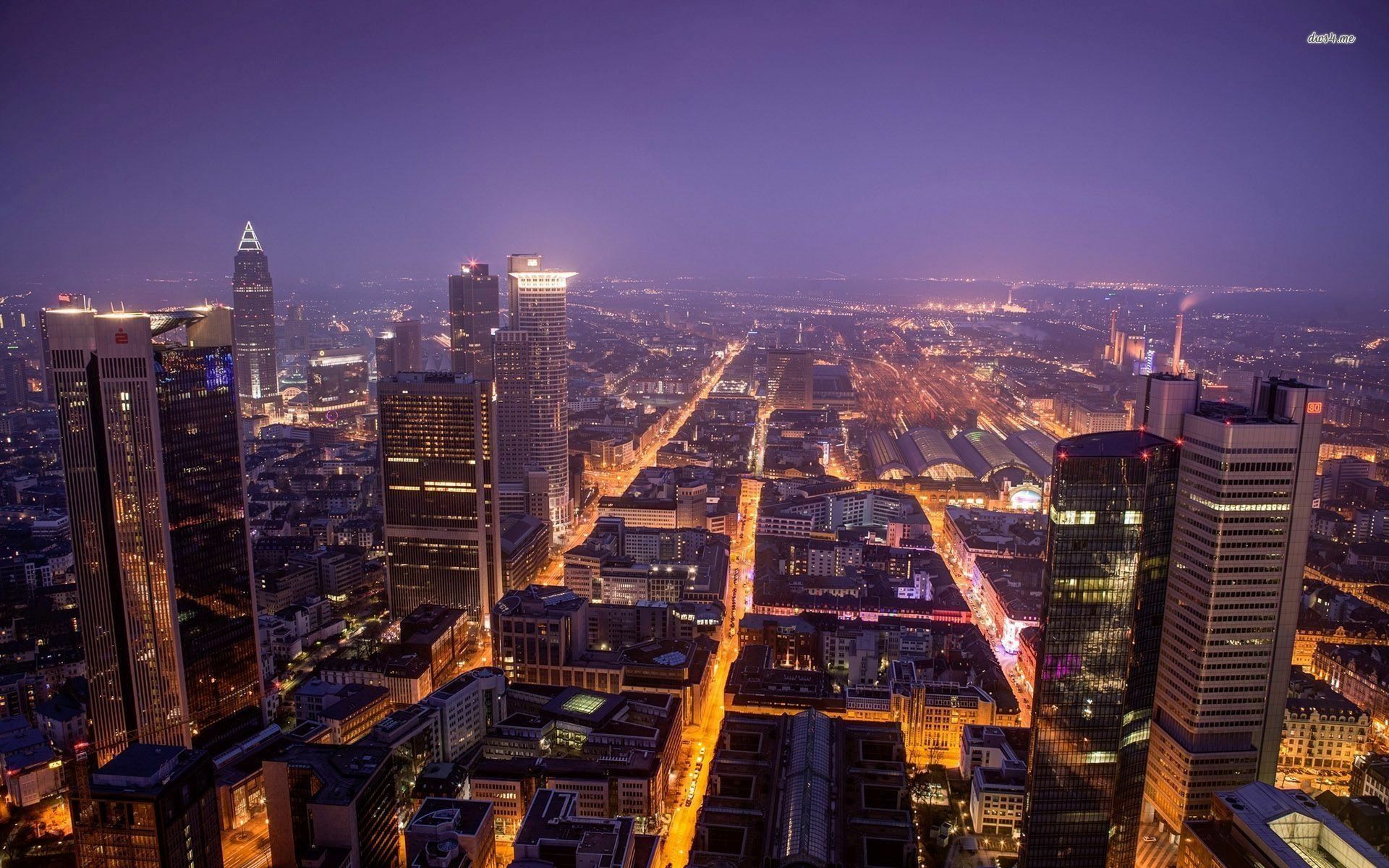 1920x1200 Frankfurt Skyline HD: Man Made Marvel At Twilightx1200