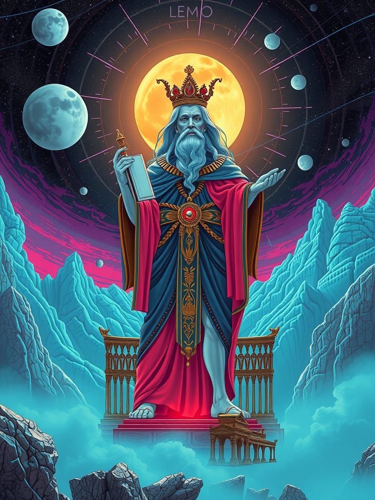 768x1024 Hermes Trismegistus in Retrowave Futurism