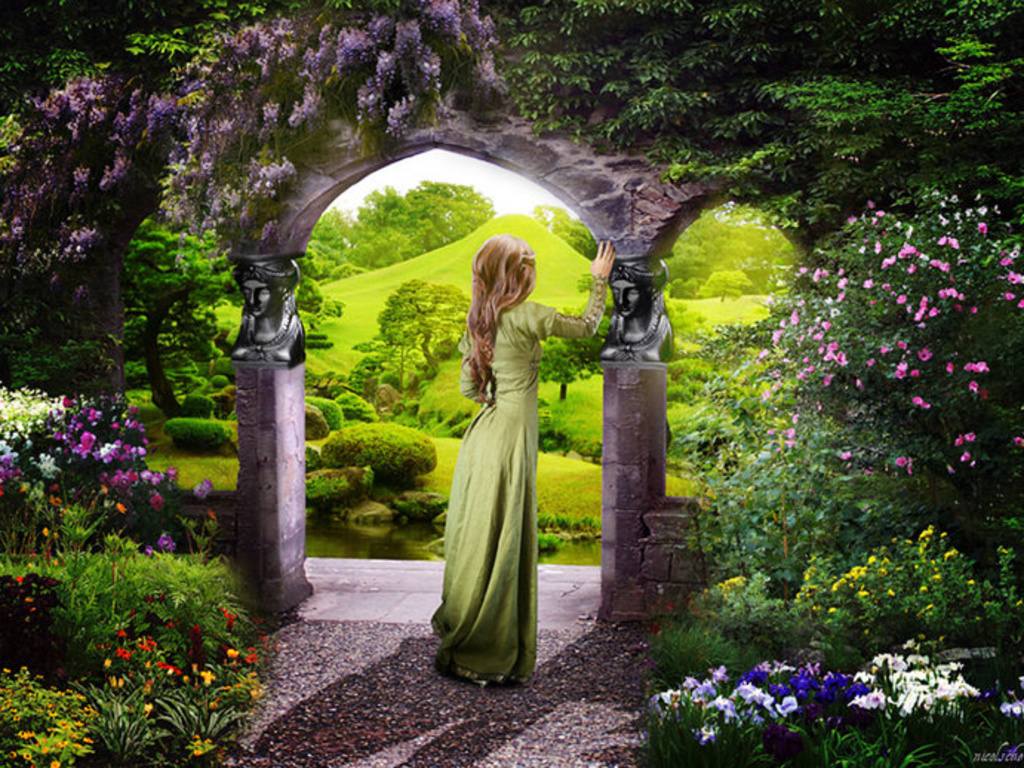 1024x768 Secret garden wallpaper