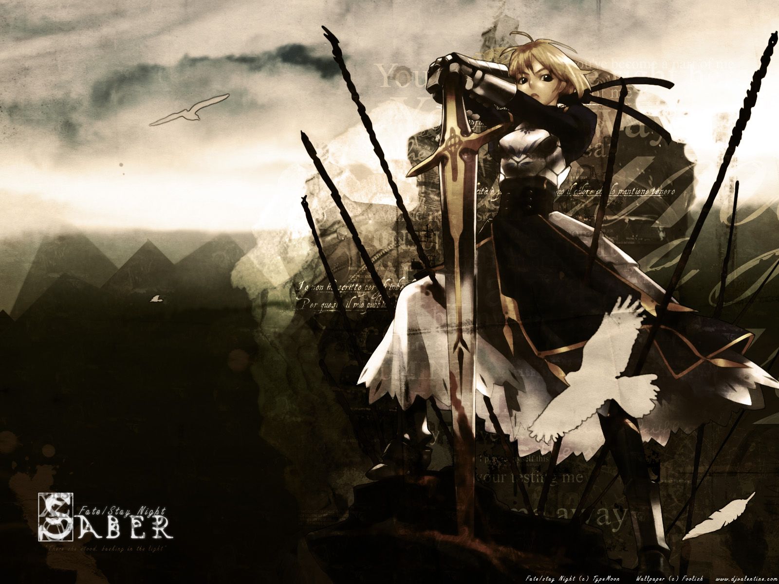 1600x1200 Artoria Pendragon (all) Dark Fate (series) Fate Stay Night Hakua Ugetsu Saber Sword Weapon. Konachan.net.com Anime Wallpaper