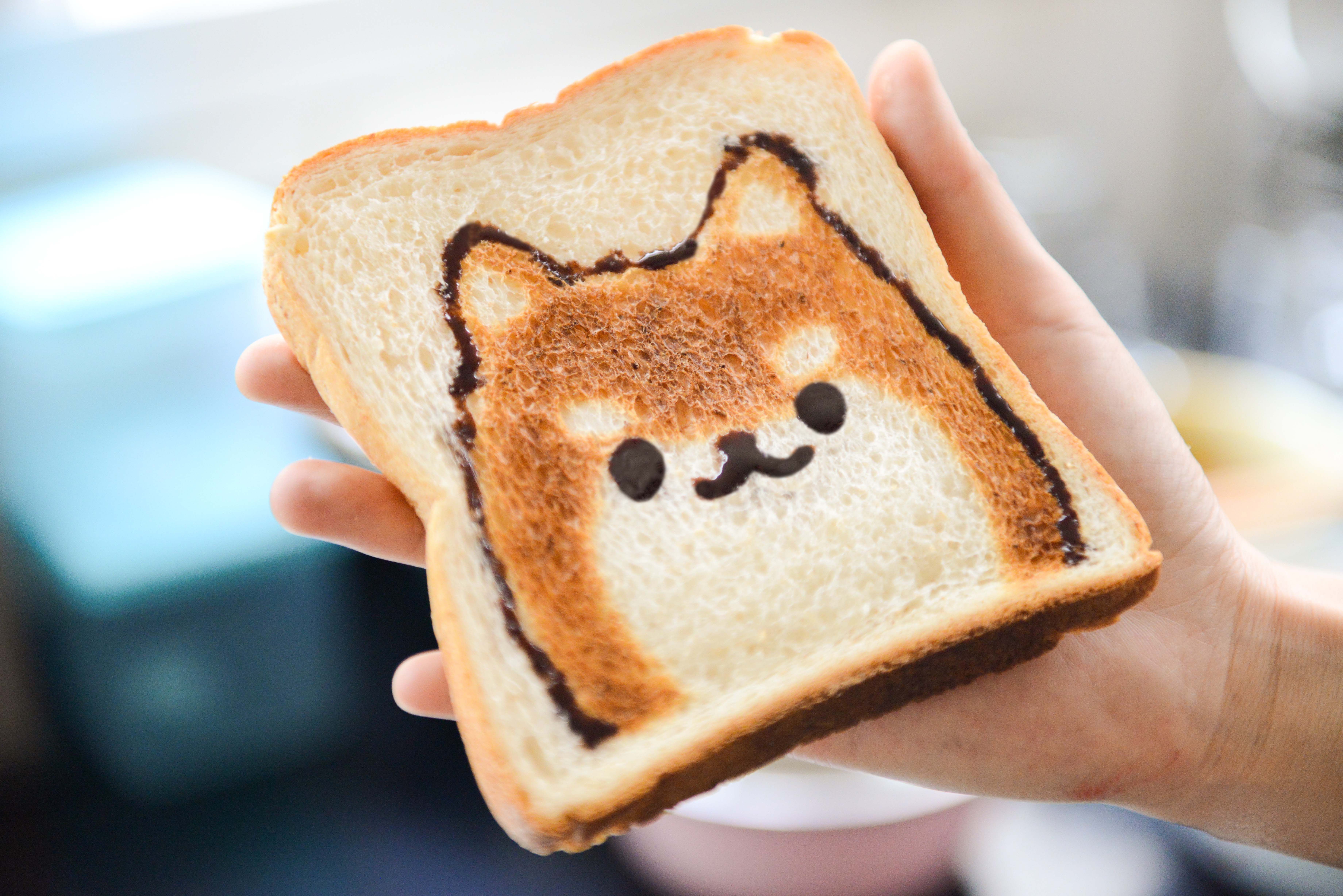 7360x4912 Slice of Loaf Bread With Dog Face · Free