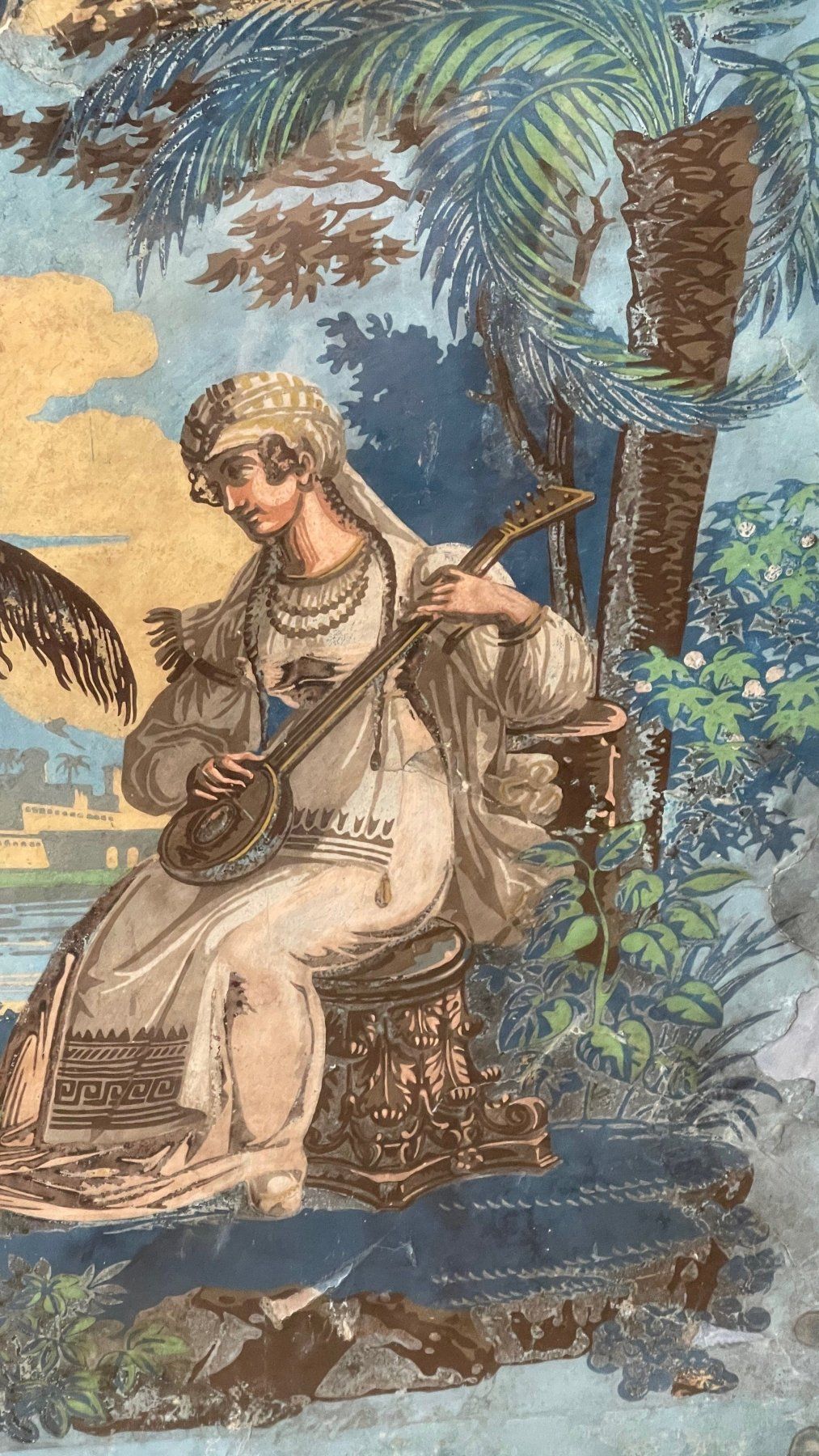 1013x1800 FRAMED 18TH CENTURY FRENCH WALLPAPER, EXOTIC SCENE Storey Antiques