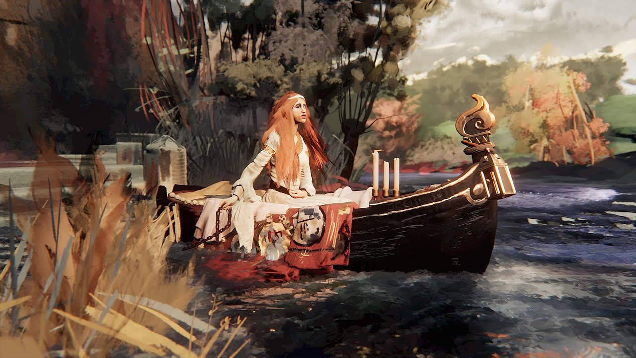 1280x720 Dreams study of The lady of Shalott by John William Waterhouse