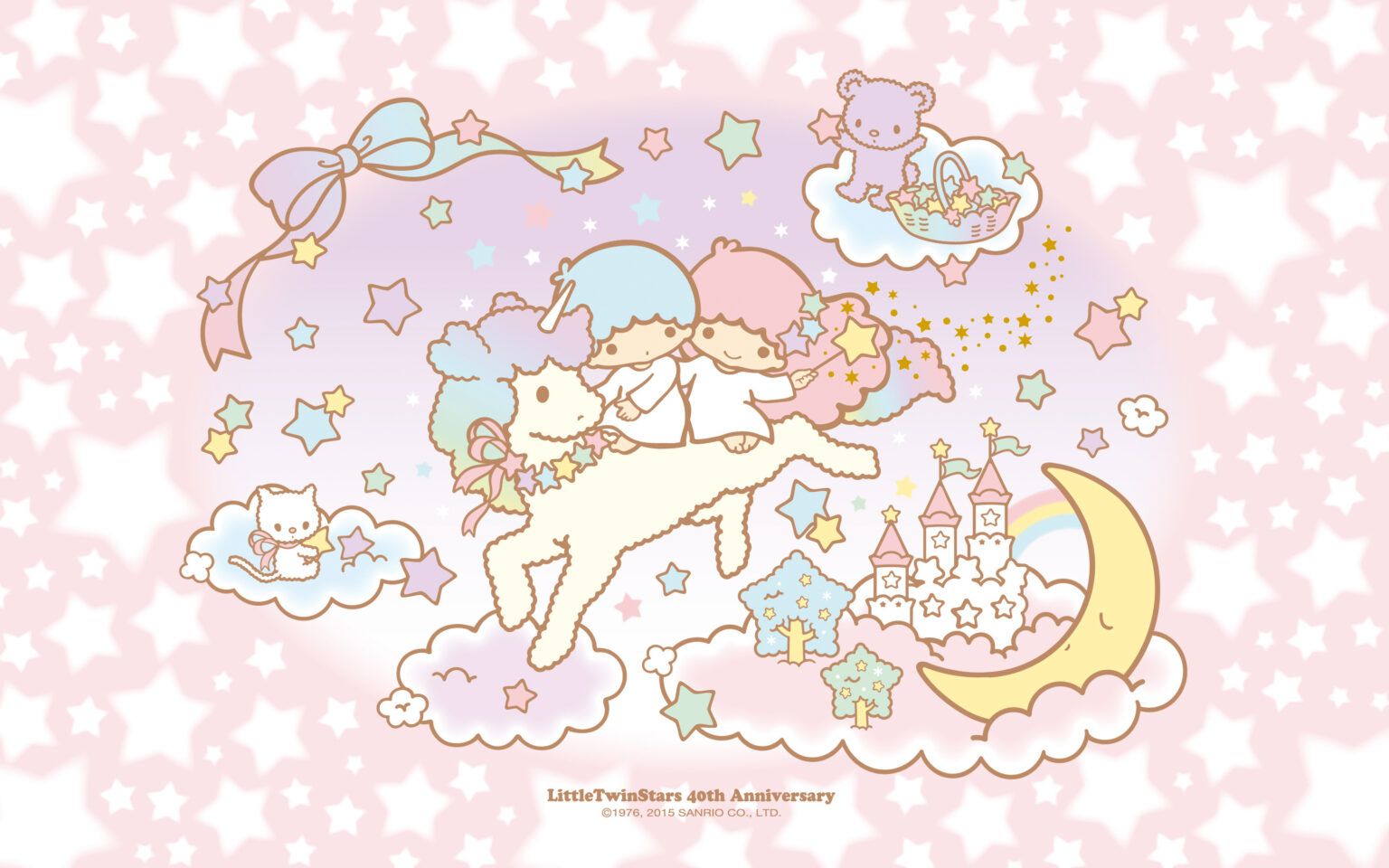 1536x960 Little Twin Stars Cute Unicorn Desktop Wallpaper