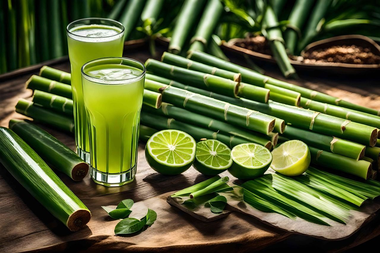 1280x853 Download Ai Generated Sugarcane Juice. Royalty Free Stock Illustration Image