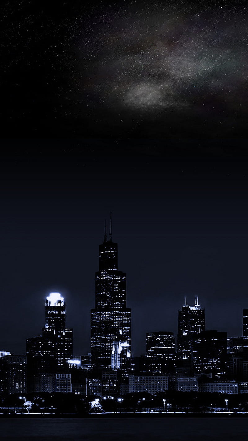 800x1419 City Night, buildings, dark, sky, HD phone wallpaper