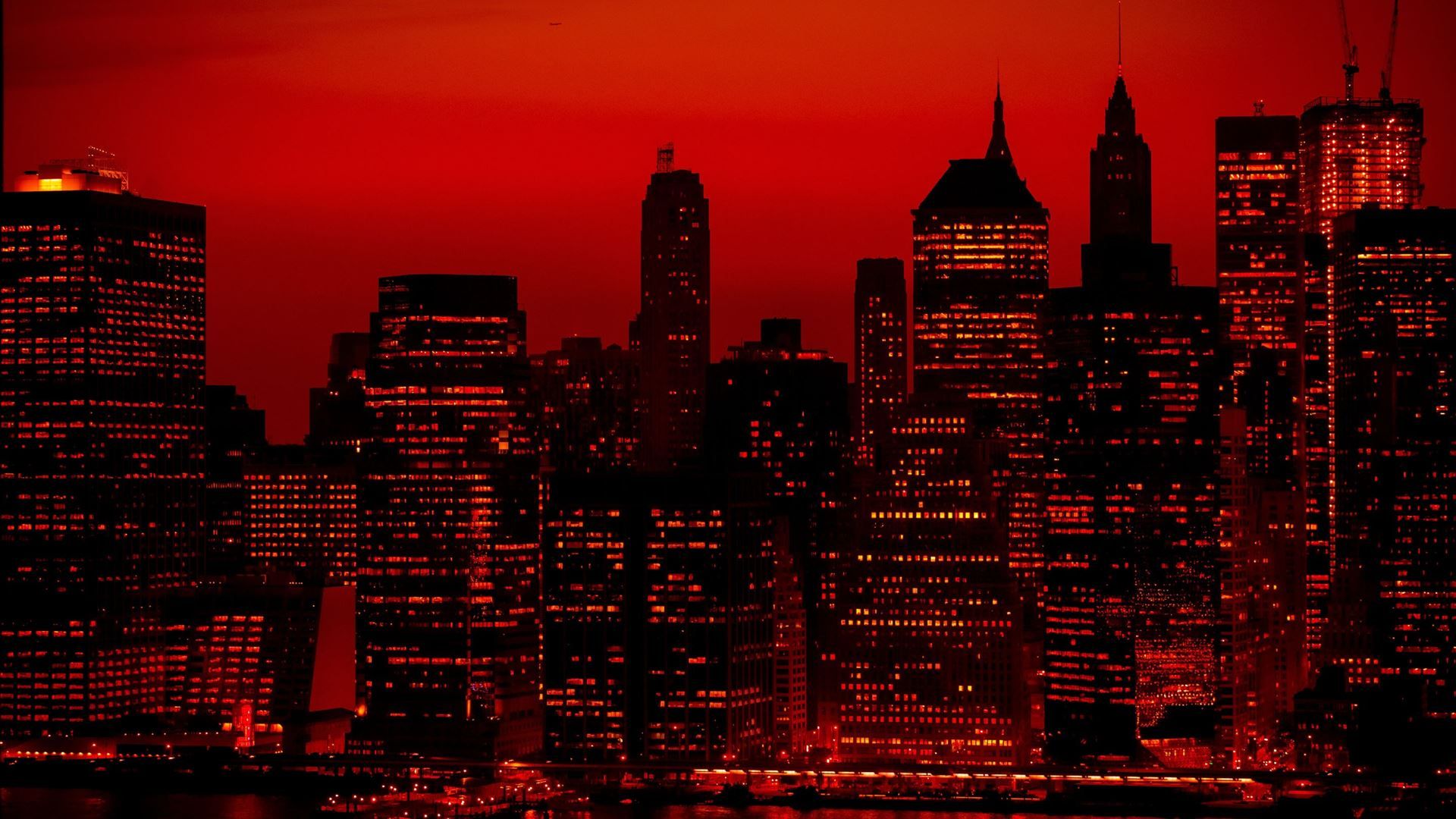 1920x1080 Red Sky At Night New York City MacBook Air Wallpaper Download