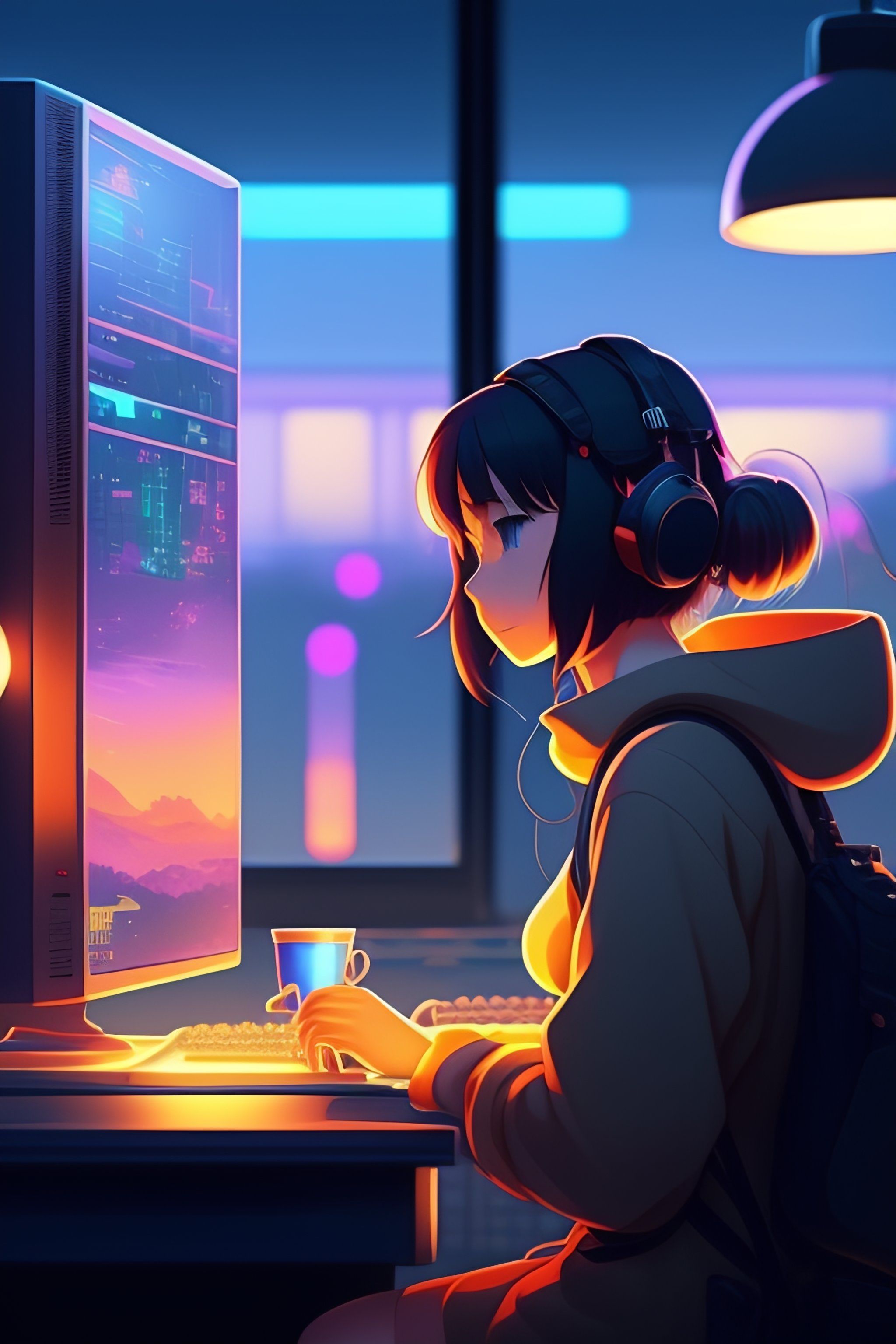 2048x3072 Programmer Girl Wallpaper