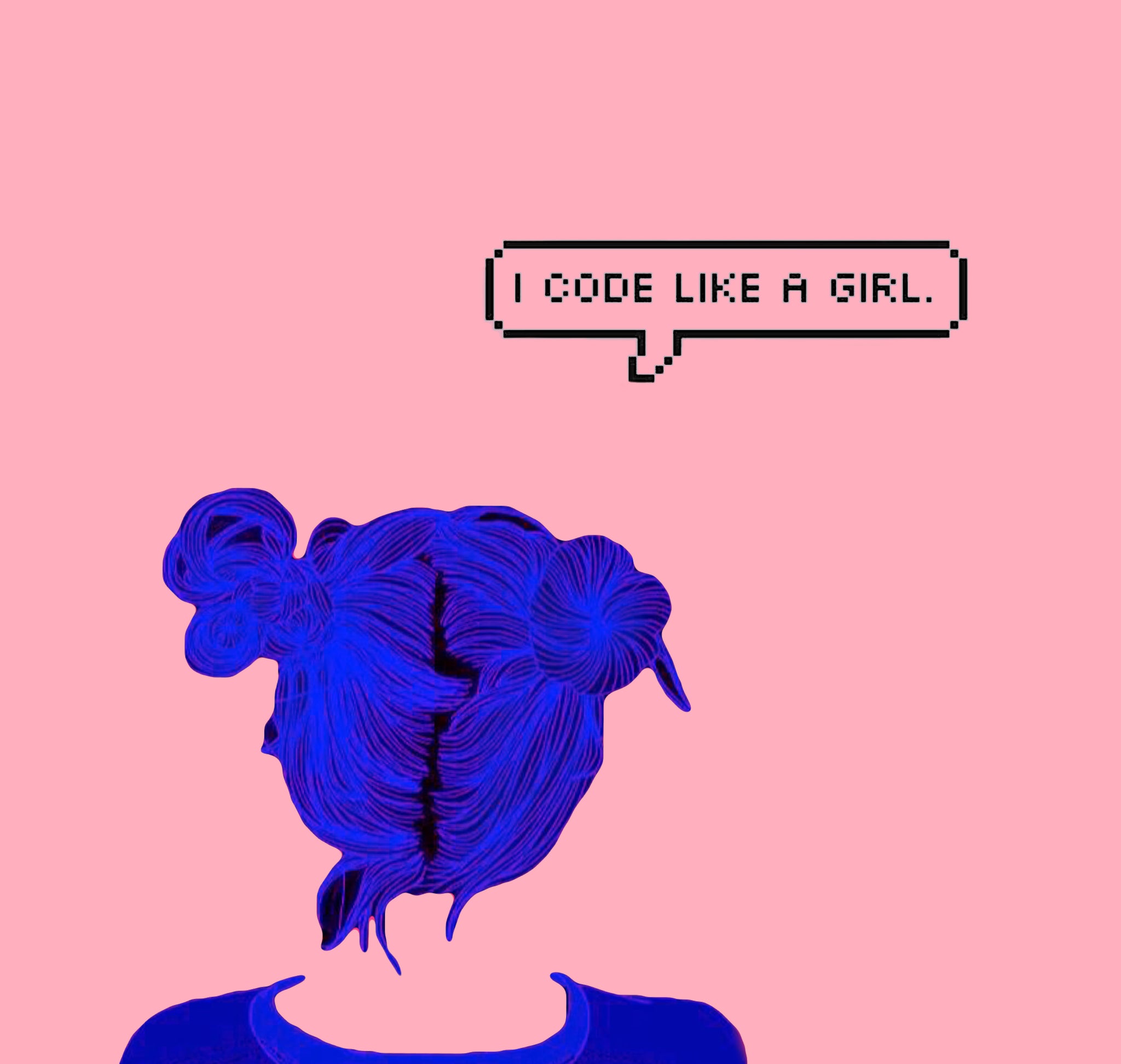 2048x1943 Code Like A Girl Power Pink Youth T Shirt