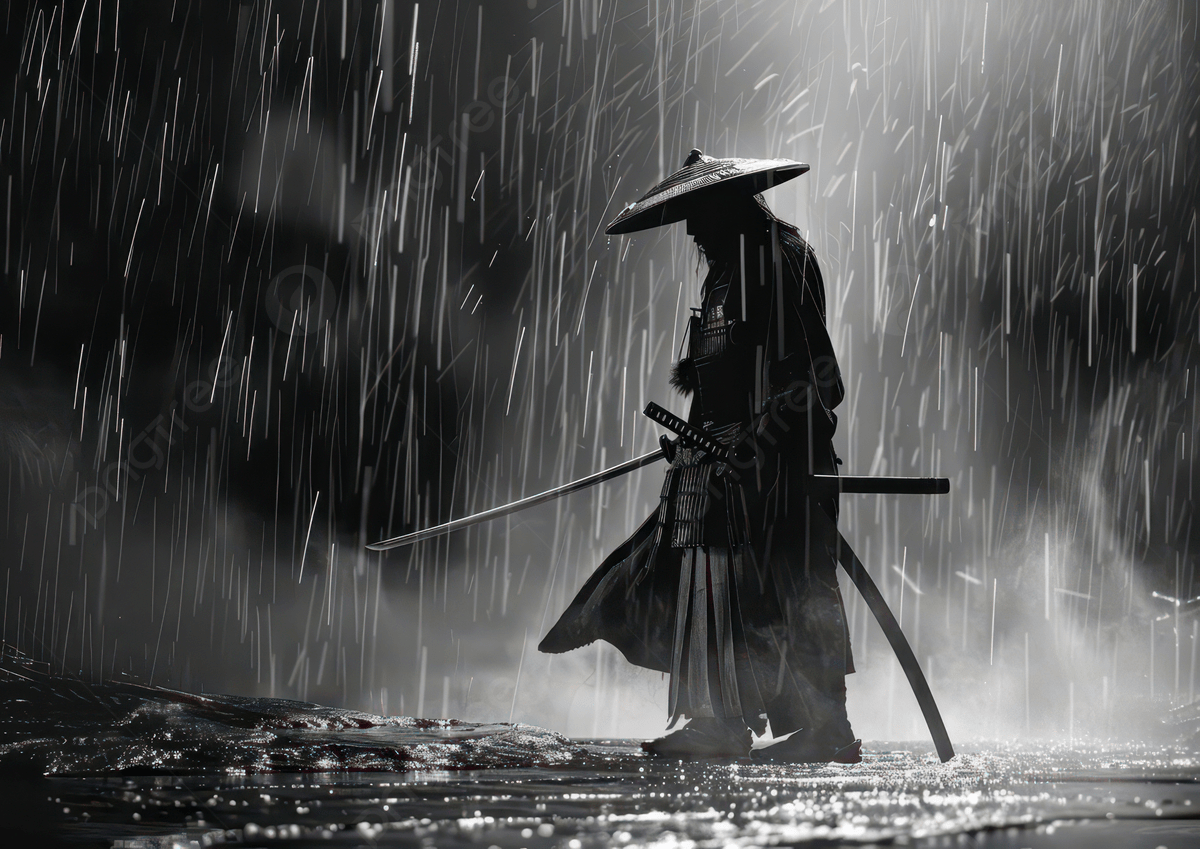 1200x849 A Silhouette Of Warrior In The Rain Evoking Sense Solitude And Strength, Warrior, Rain, Silhouette Background Image And Wallpaper for Free Download