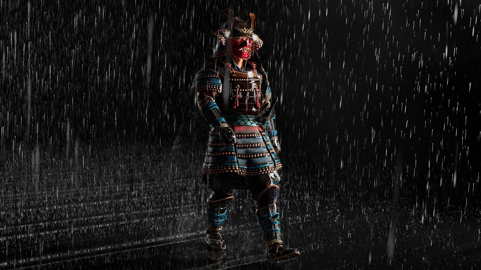 1920x1080 Samurai in the rain