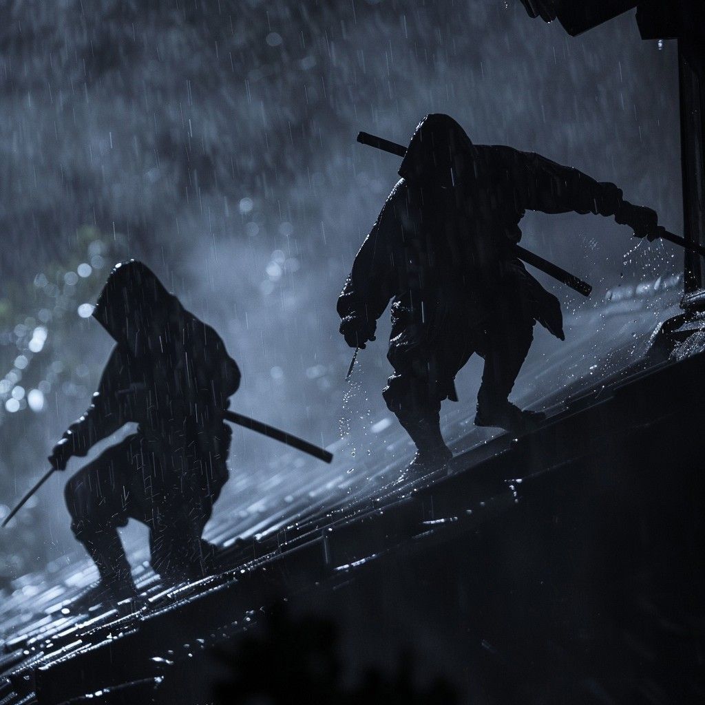 1024x1024 Free Samurai Rain Duel Image, Rain, Duel