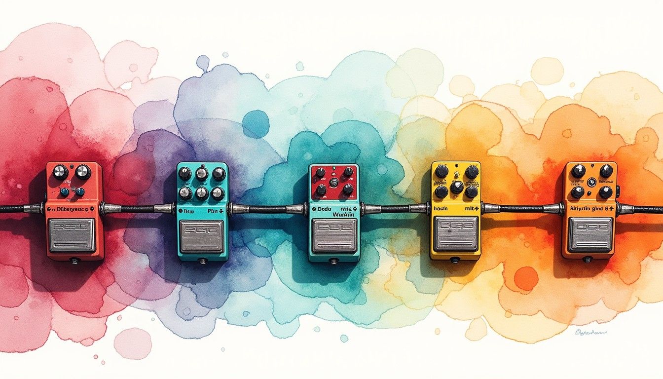 1344x768 Free Colorful Pedal Journey Image, Guitar, Effects