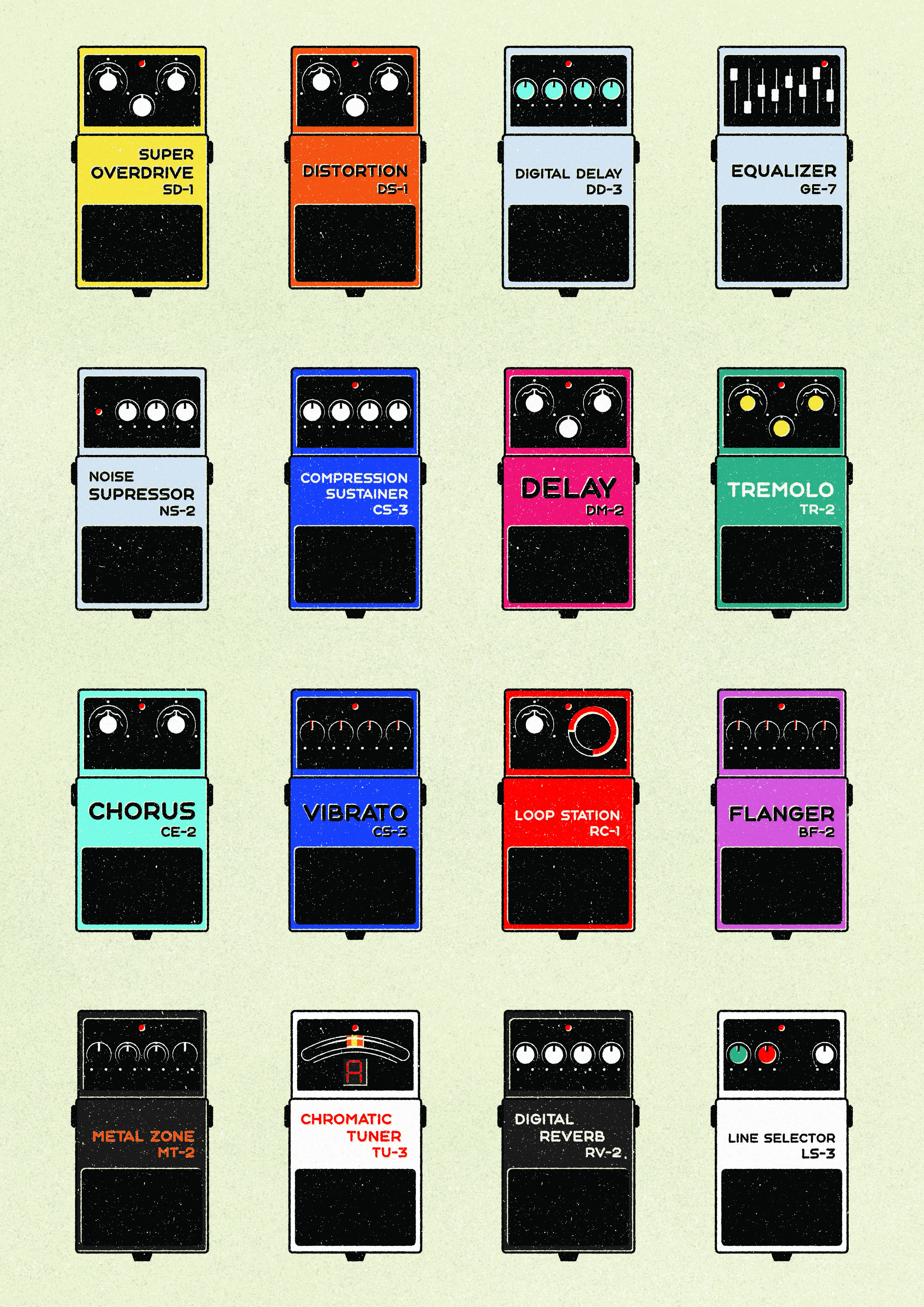 3508x4961 Made this Boss pedal design some time ago. Thought someone might want to print a poster of it. Will provide high quality pdf in the comments