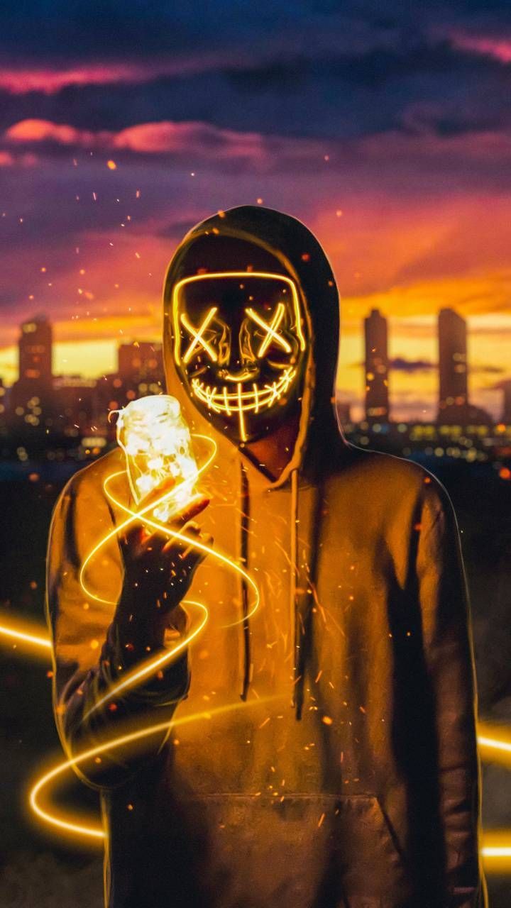 720x1280 Neon Mask wallpaper
