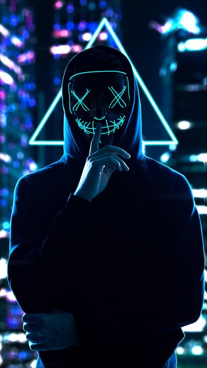 720x1280 Neon mask wallpaper